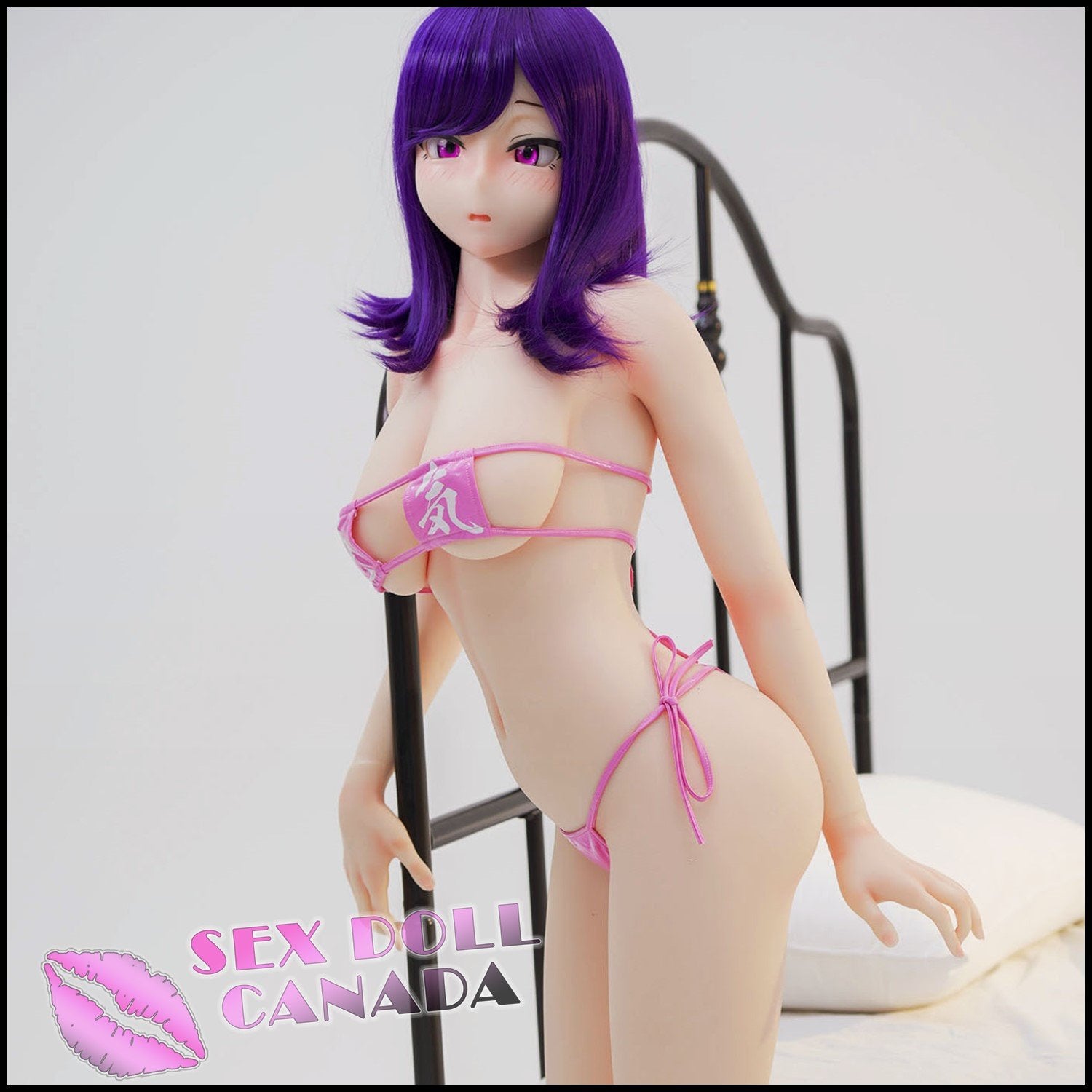 IROKEBIJIN Realistic Sex Doll Short Petite Pink Purple Hair Small Waist