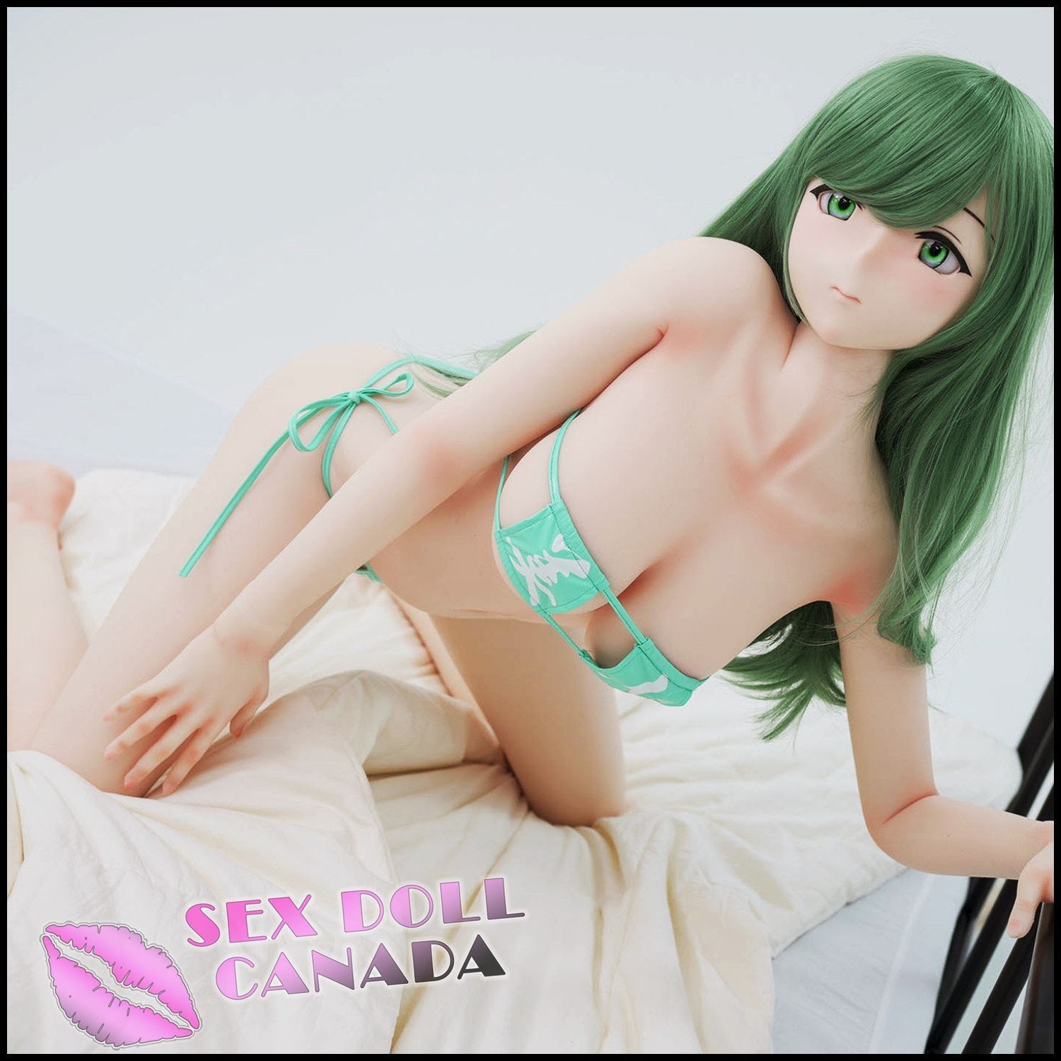 IROKEBIJIN Realistic Sex Doll Small Waist Green Hair Asian Japanese Chinese