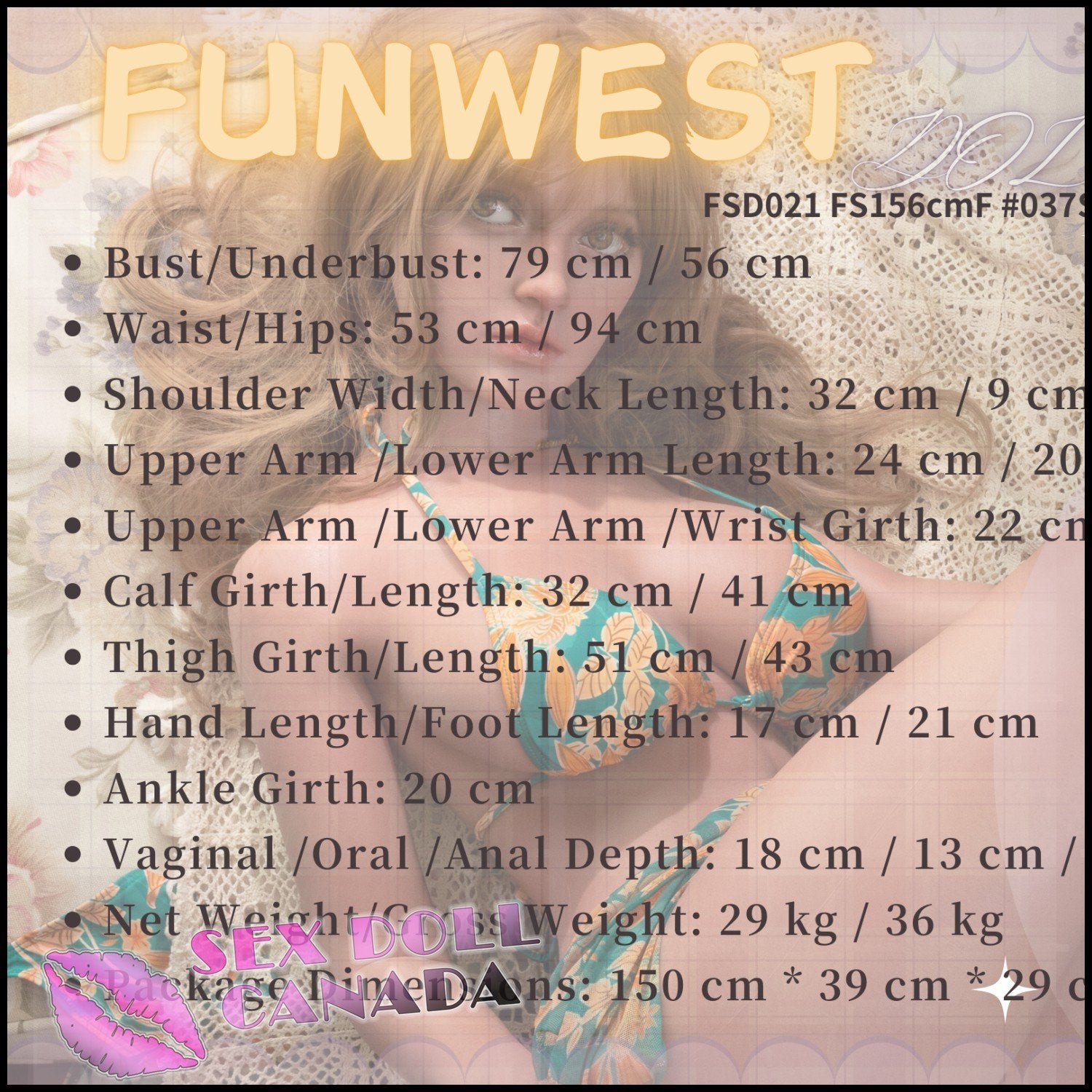 FunWestDoll Realistic Sex Doll Curvy Full Body Latina Brazilian Big Tits Breasts