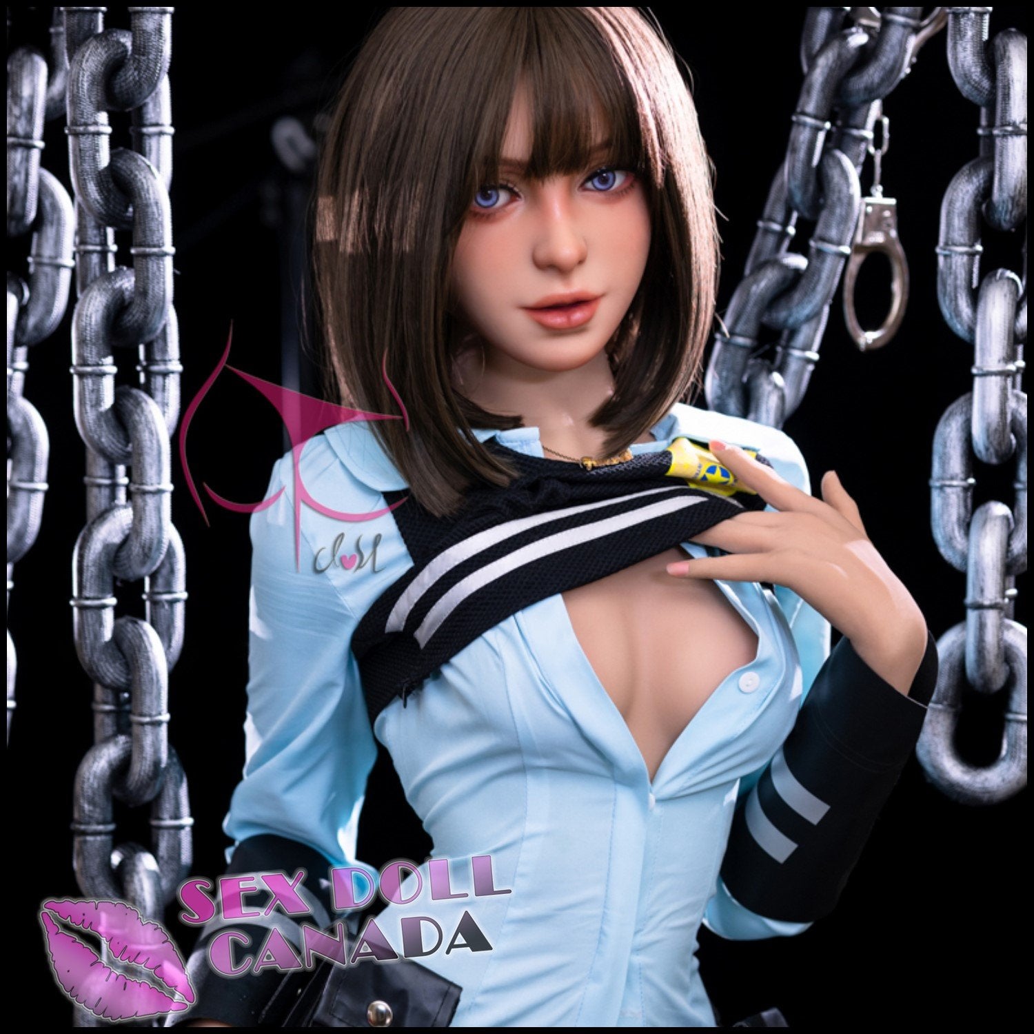 FunWestDoll Realistic Sex Doll Curvy Full Body Brunette Hair Big Tits Breasts