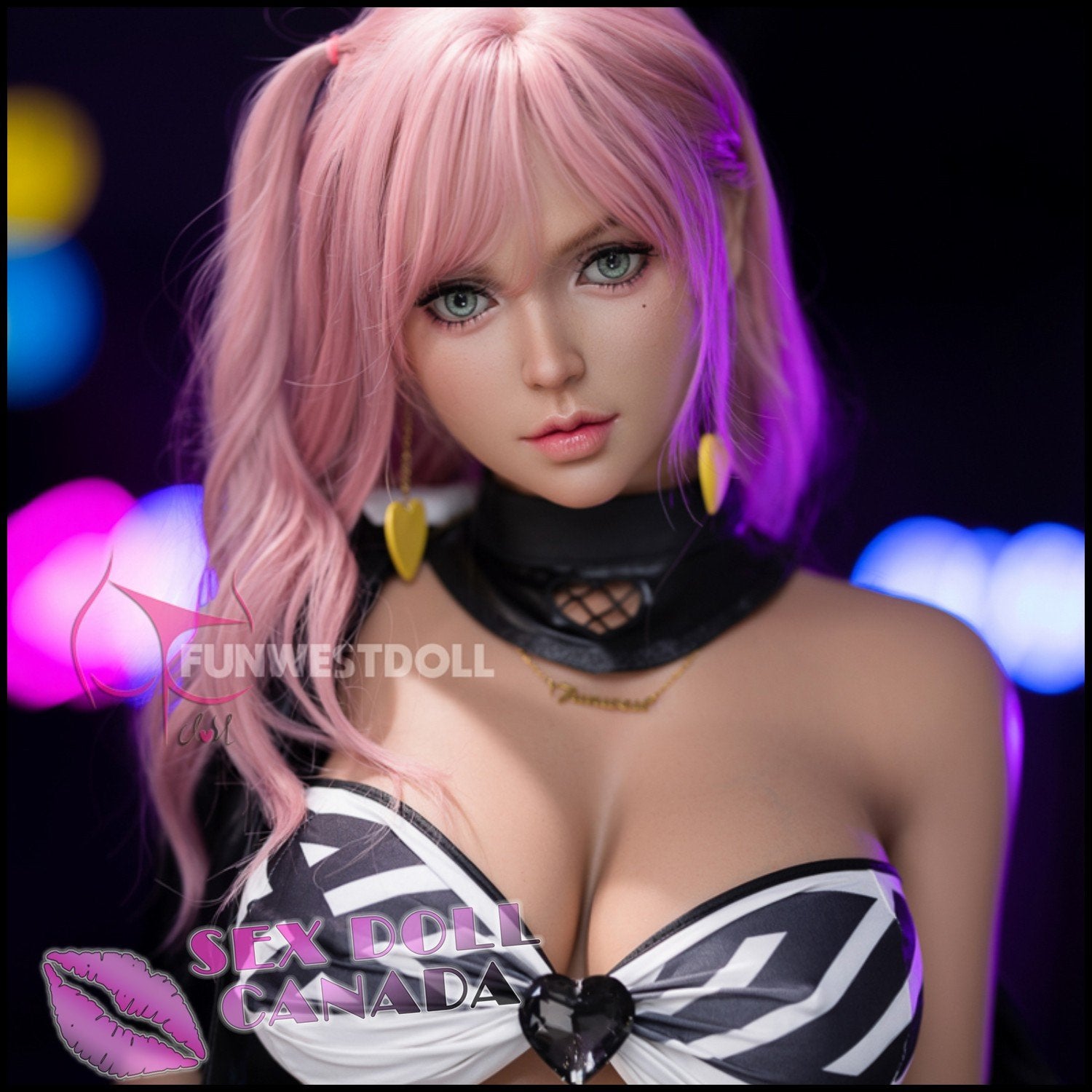 FunWestDoll Realistic Sex Doll Big Ass Butt Elf Fantasy Cosplay Pink Purple Hair