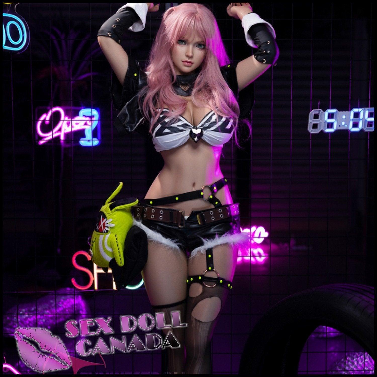 FunWestDoll Realistic Sex Doll Pink Purple Hair Small Waist Curvy Full Body