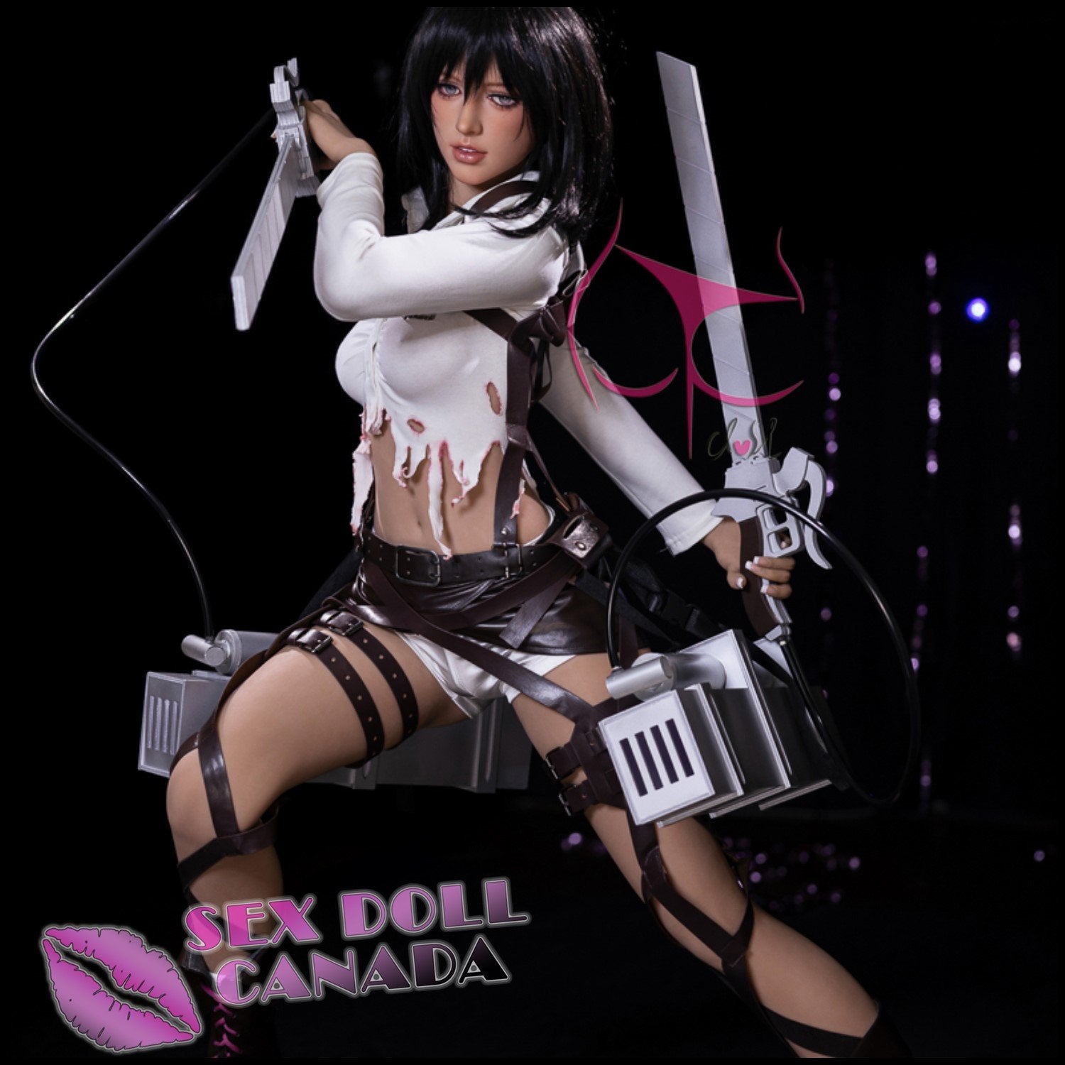 FunWestDoll Realistic Sex Doll Elf Fantasy Cosplay Black Hair Small Waist