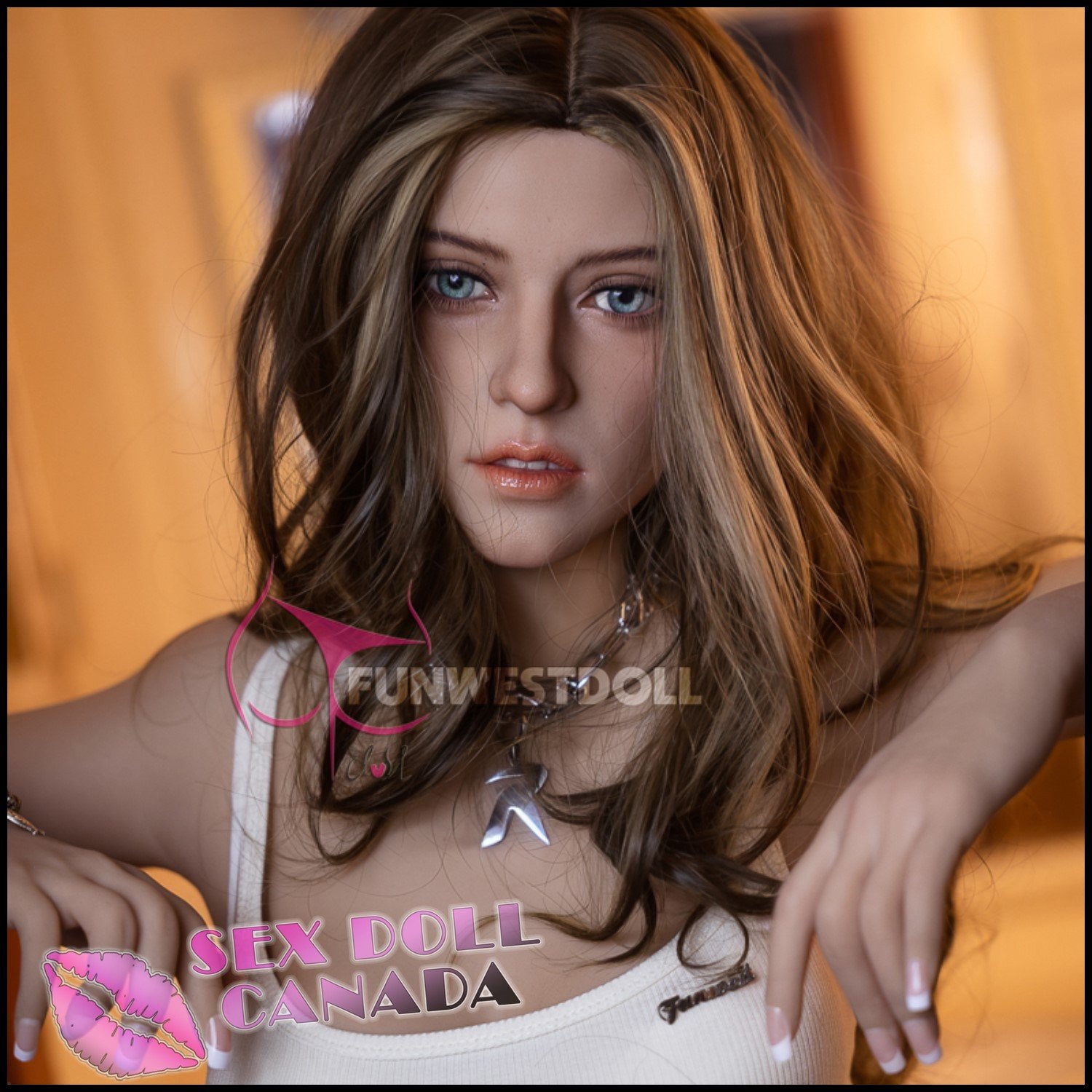 FunWestDoll Realistic Sex Doll Small Waist Big Ass Butt Brunette Hair