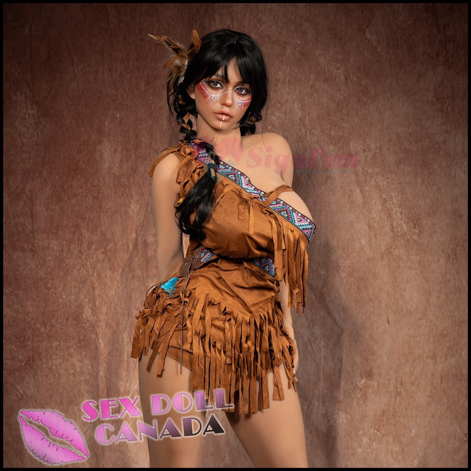 Sigafun Realistic Sex Doll Black Hair Big Ass Butt Small Waist