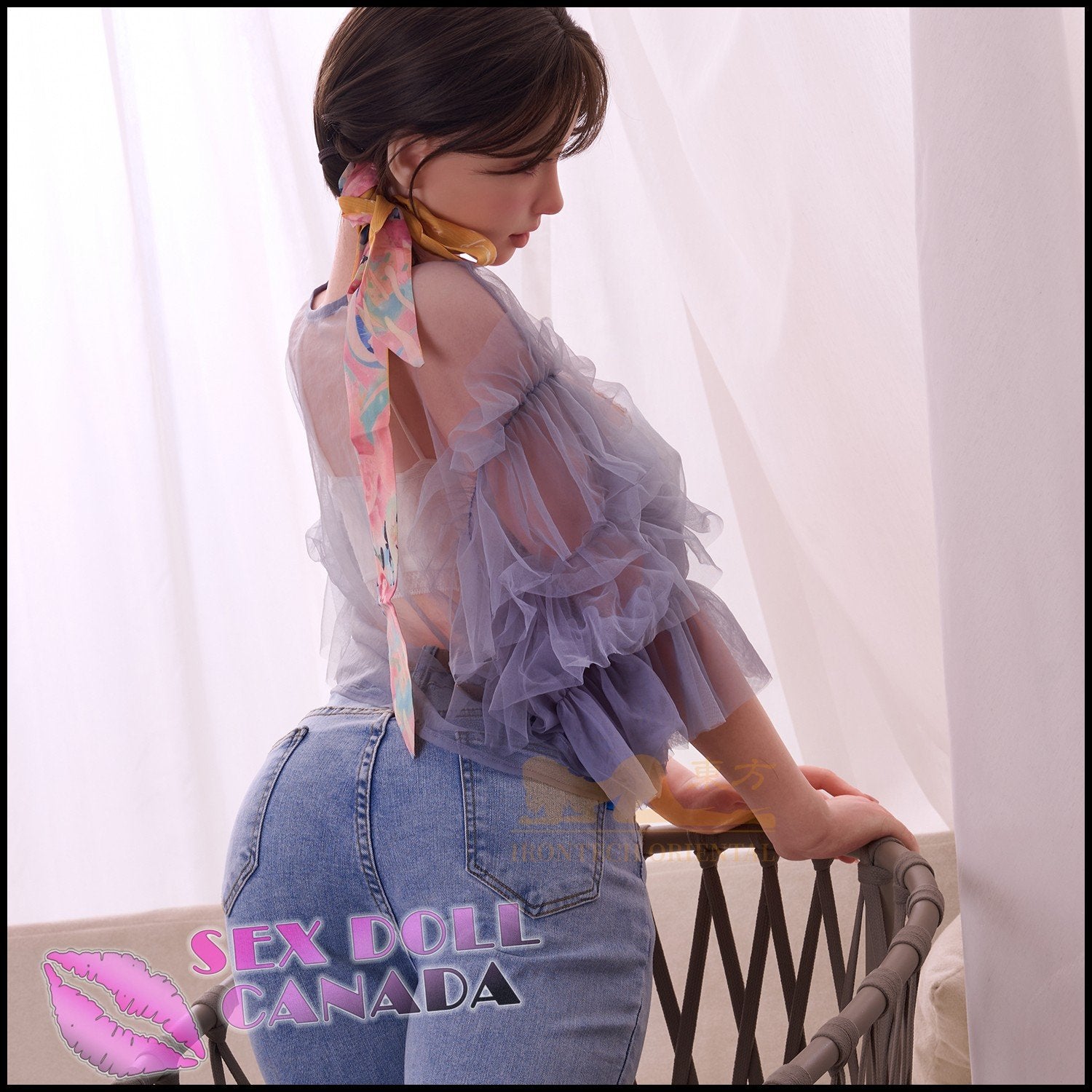 IRONTECH Realistic Sex Doll Black Hair Small Waist (Sticker) New