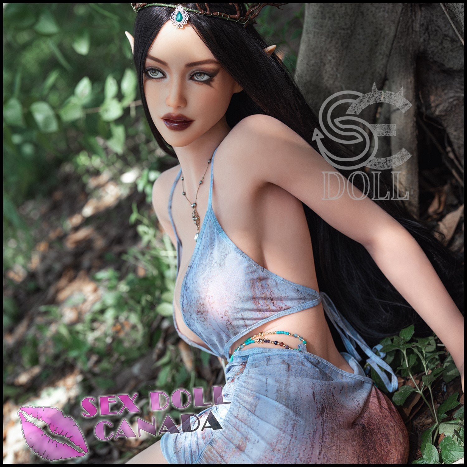 SE DOLL Realistic Sex Doll Black Hair Curvy Full Body Small Waist