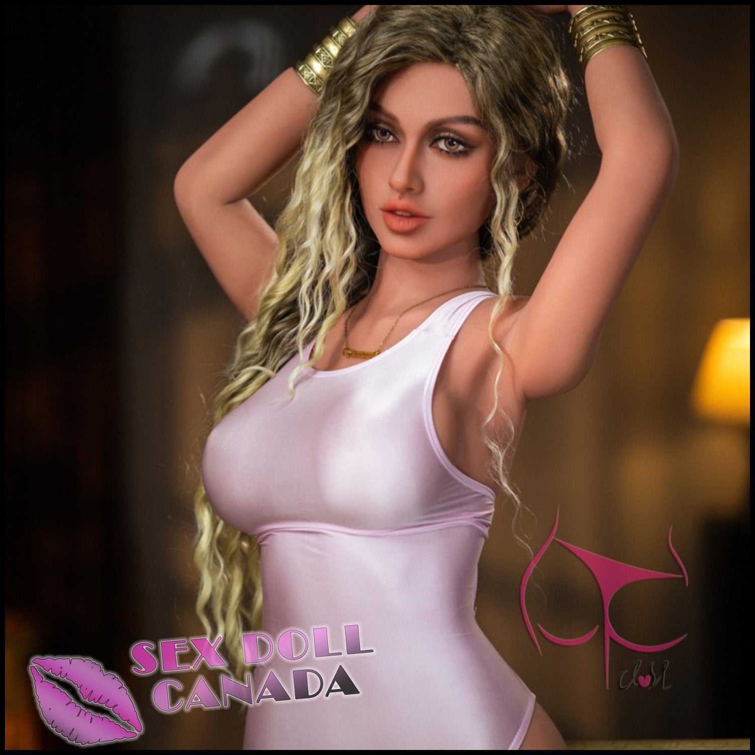 FunWestDoll Realistic Sex Doll Big Tits Breasts Blonde Hair Small Waist