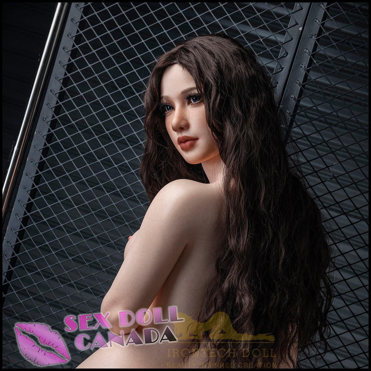 IRONTECH Realistic Sex Doll Curvy Full Body Black Hair Russian German