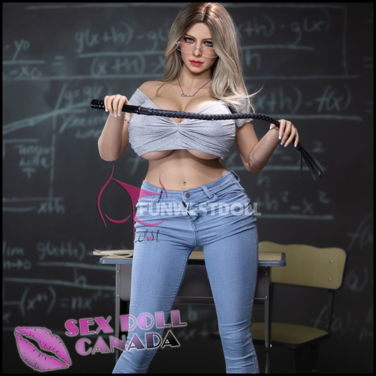 FunWestDoll Realistic Sex Doll Curvy Full Body Blonde Hair Huge Tits Boobs