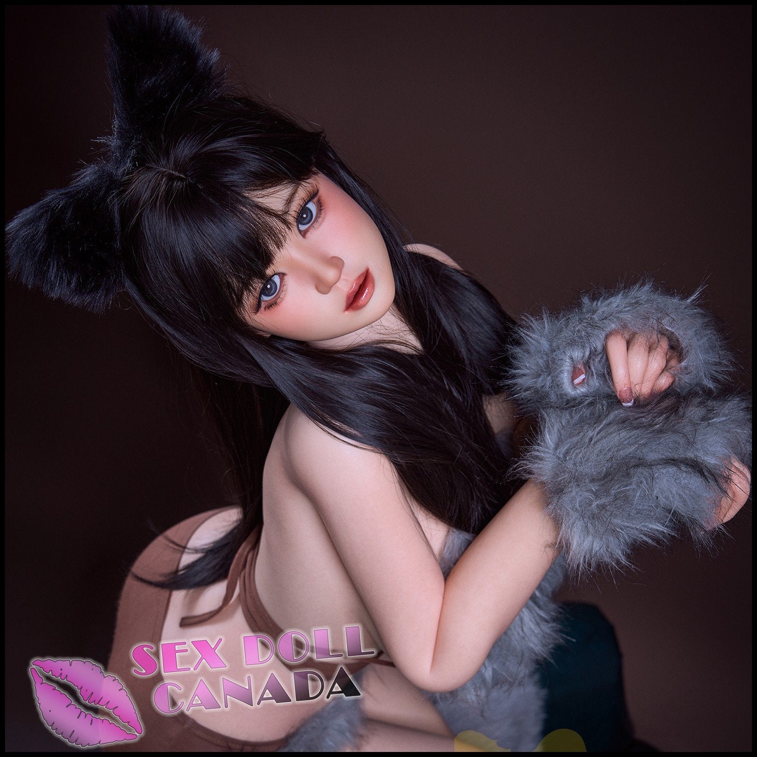 IRONTECH Realistic Sex Doll Curvy Full Body Black Hair Huge Tits Boobs