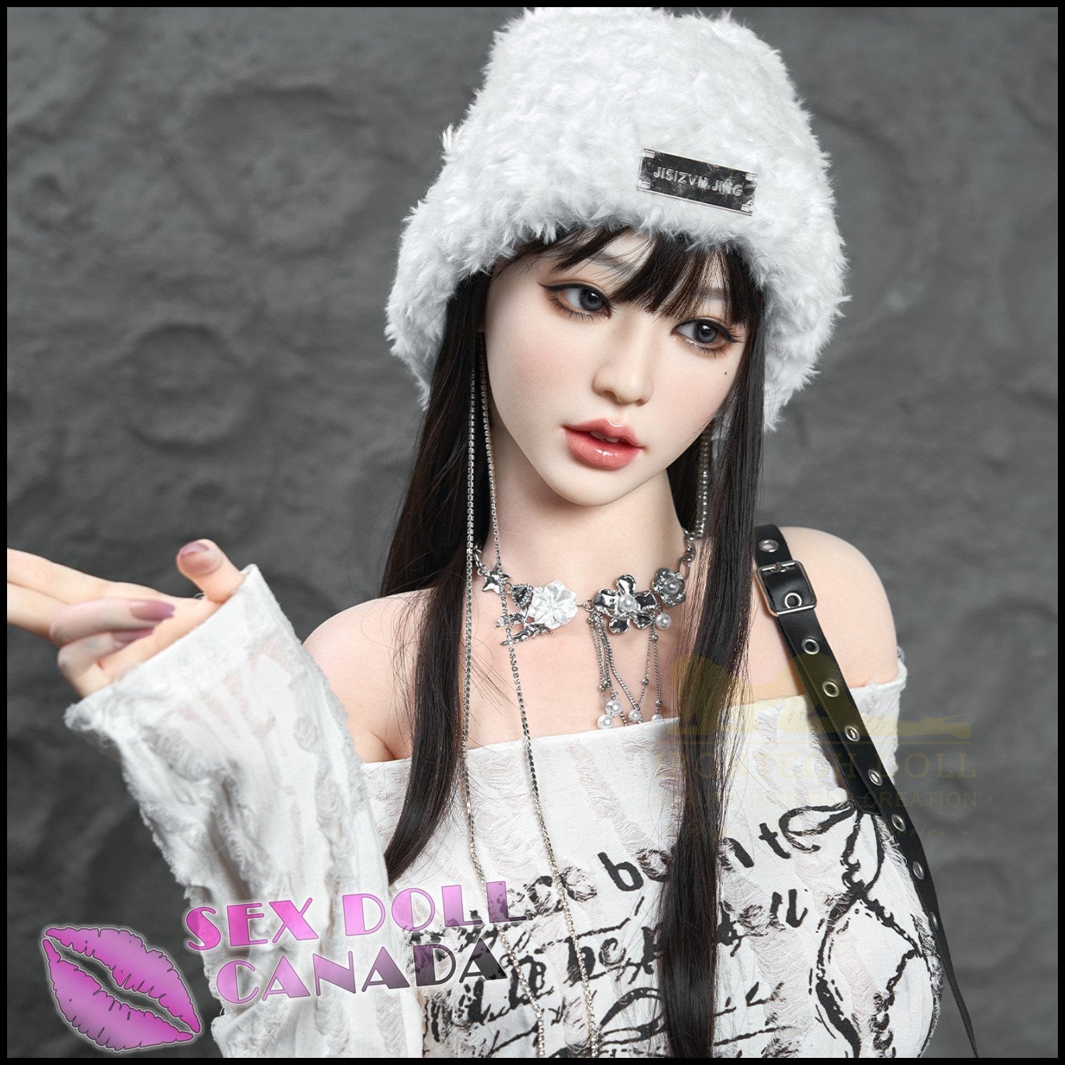 IRONTECH Realistic Sex Doll Curvy Full Body Black Hair Huge Tits Boobs