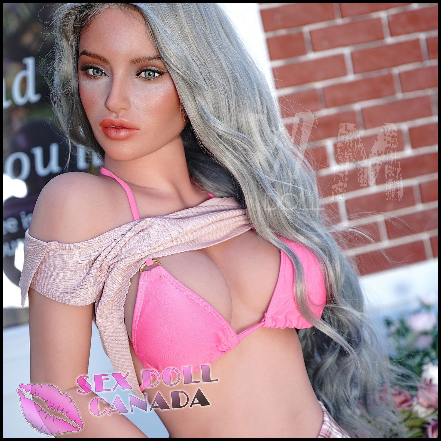 WM Doll Realistic Sex Doll Tall Long Legs Big Tits Breasts Gray Silver White Hair