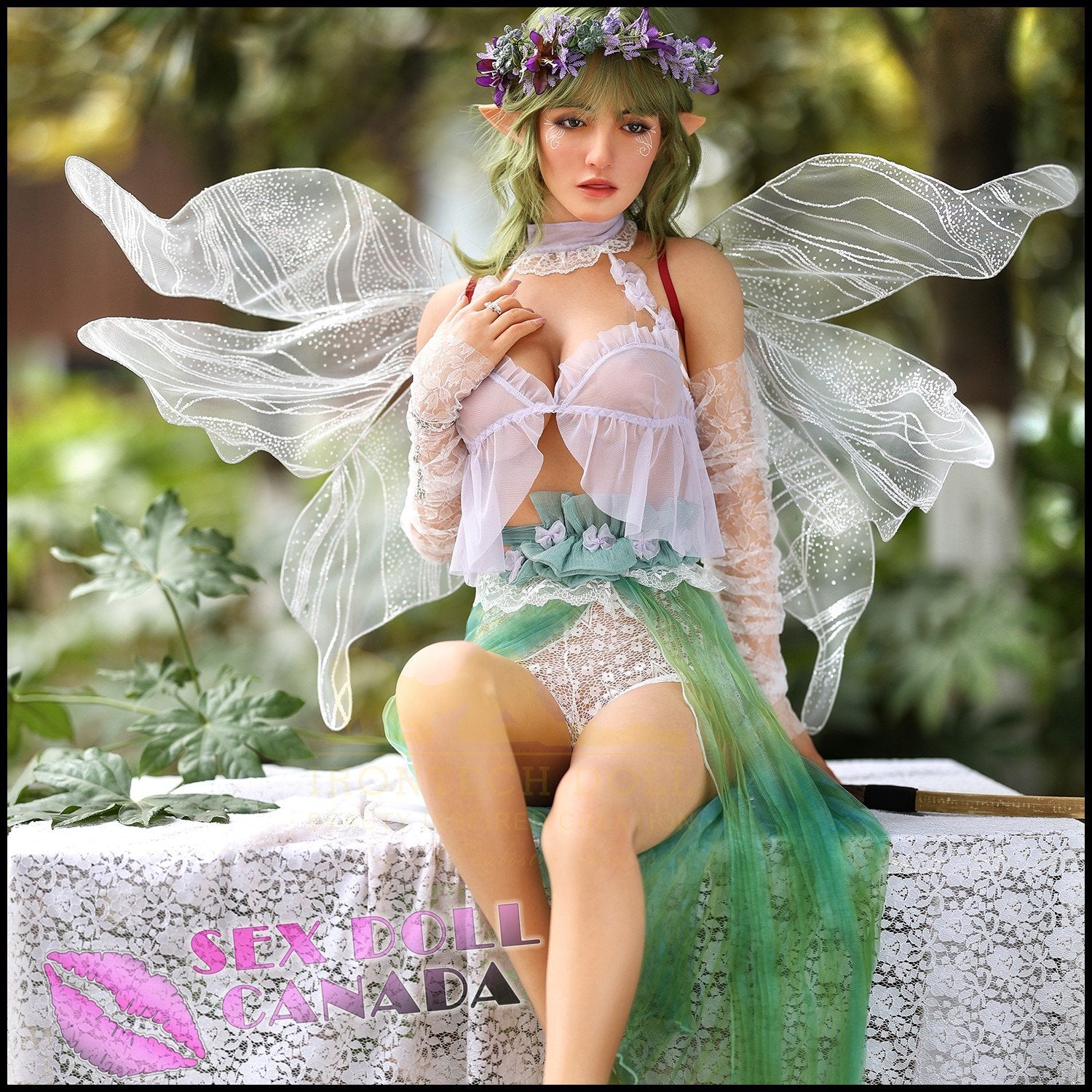 IRONTECH Realistic Sex Doll Green Hair Tall Long Legs Small Waist