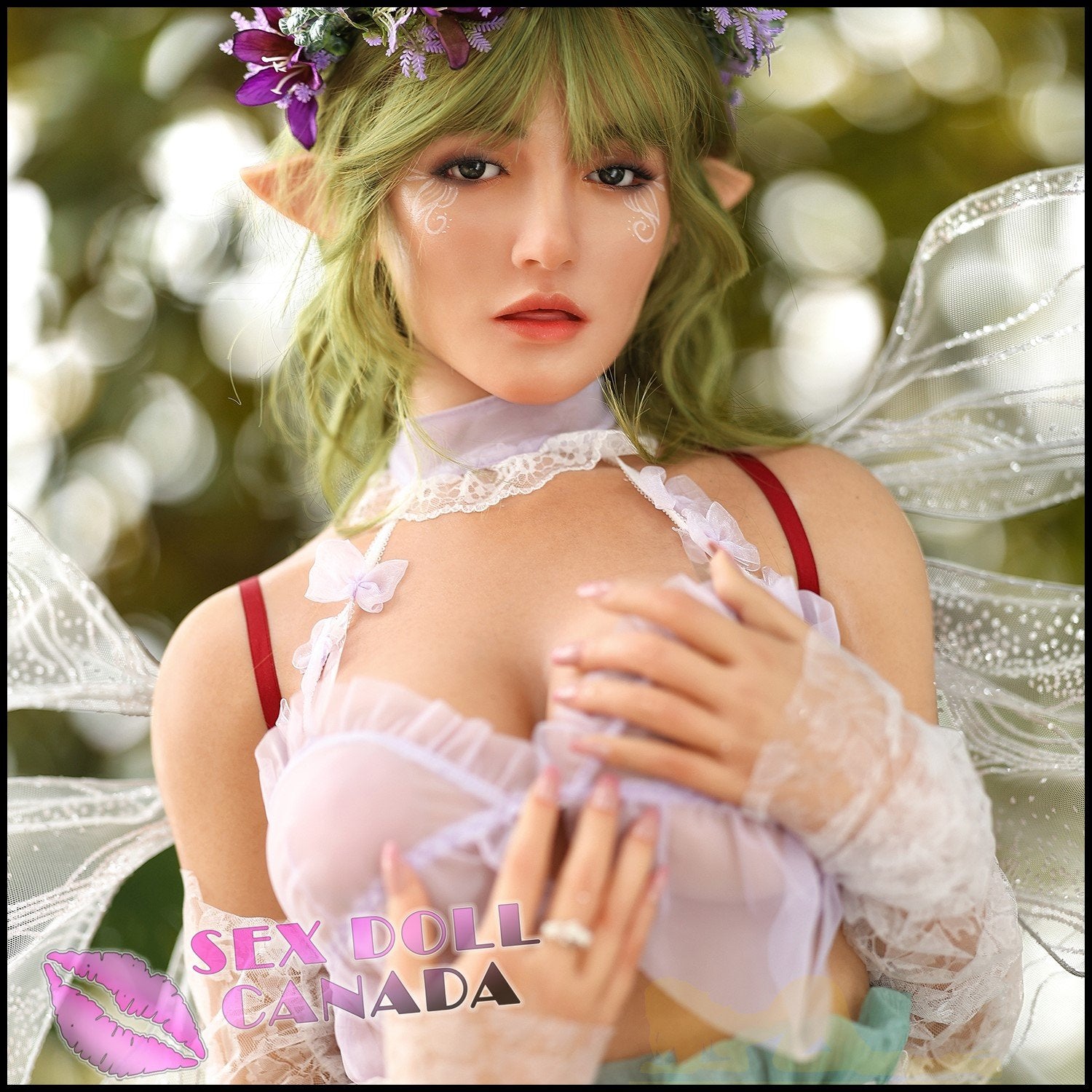 IRONTECH Realistic Sex Doll Curvy Full Body Small Waist Green Hair