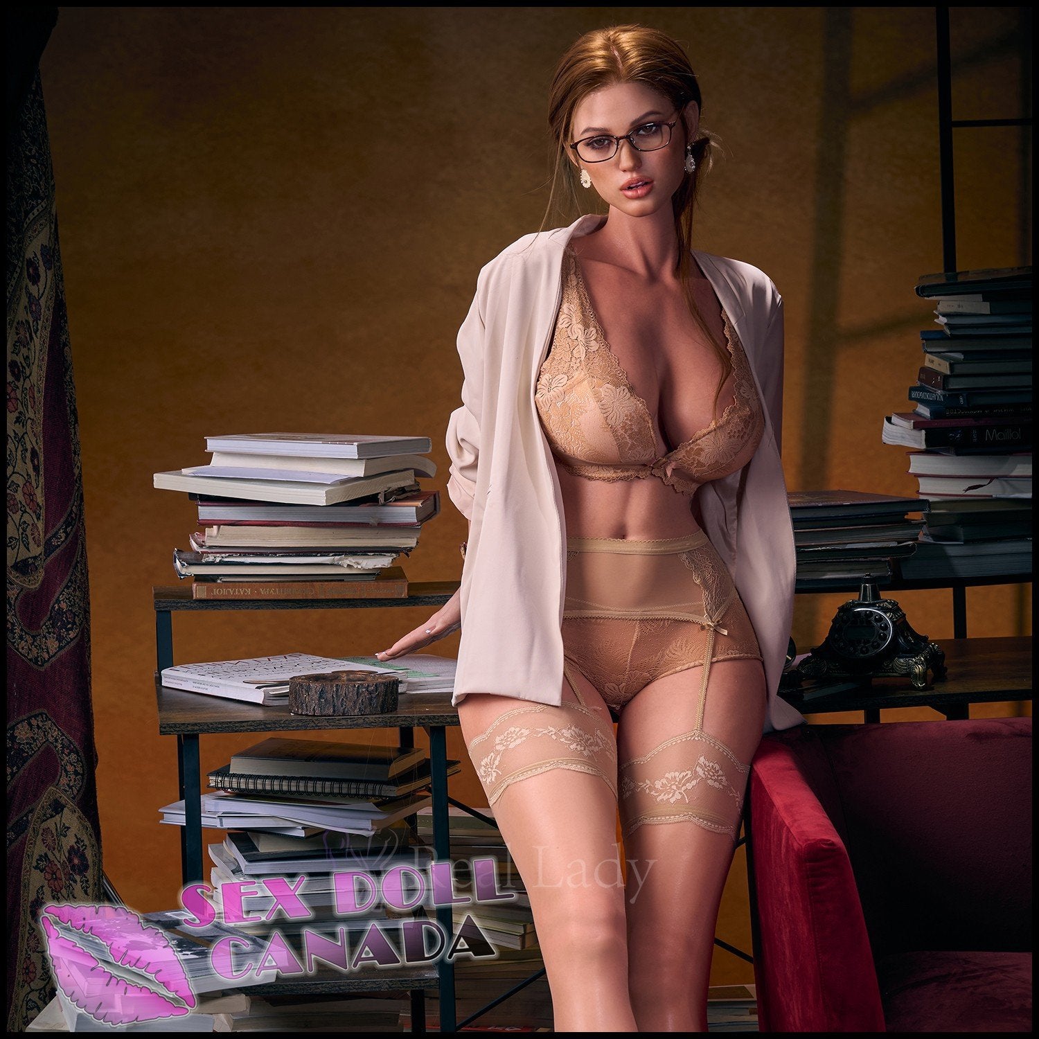 Real Lady Realistic Sex Doll Red Head Huge Tits Boobs Thick Thighs