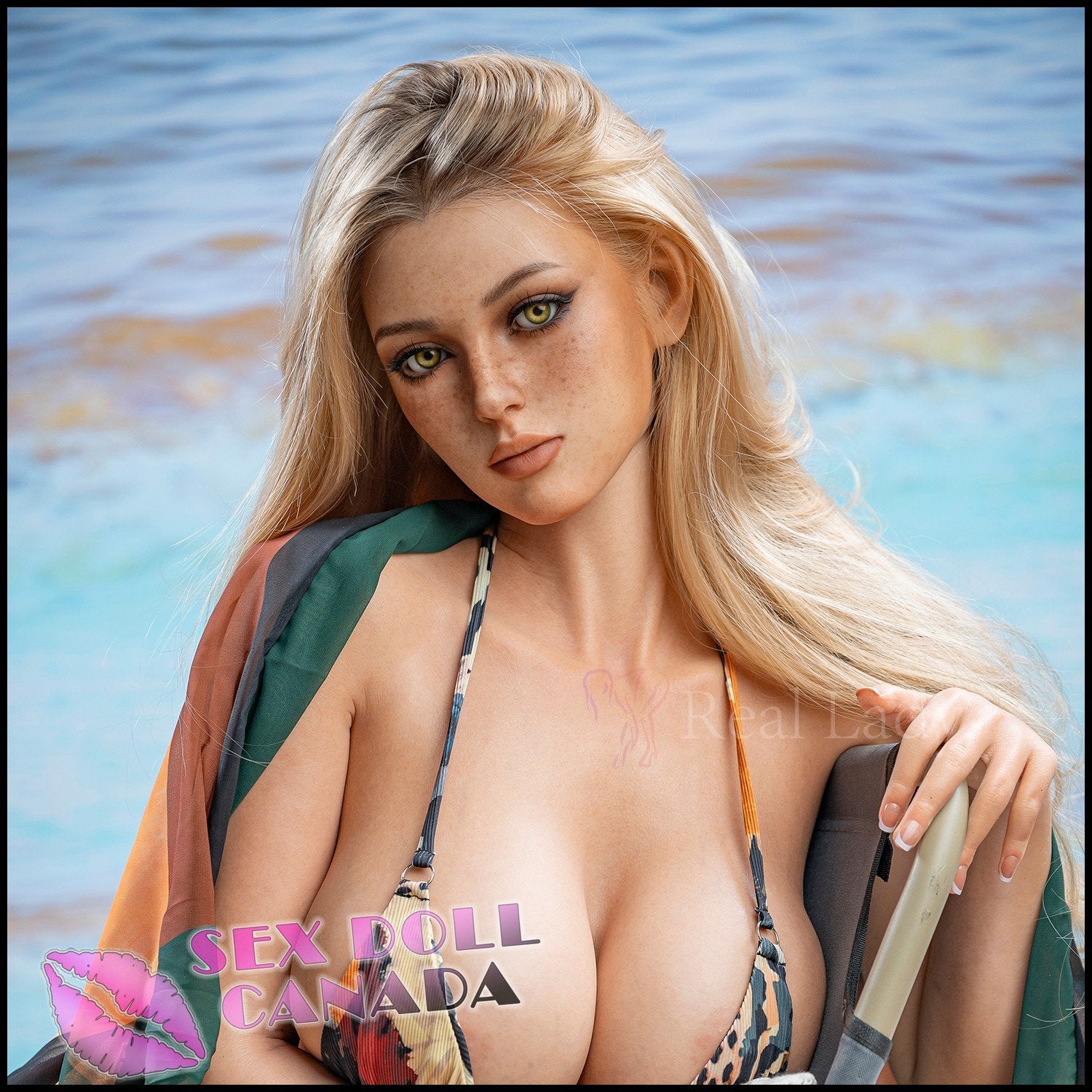 Real Lady Realistic Sex Doll Huge Tits Boobs (Sticker) New Blonde Hair