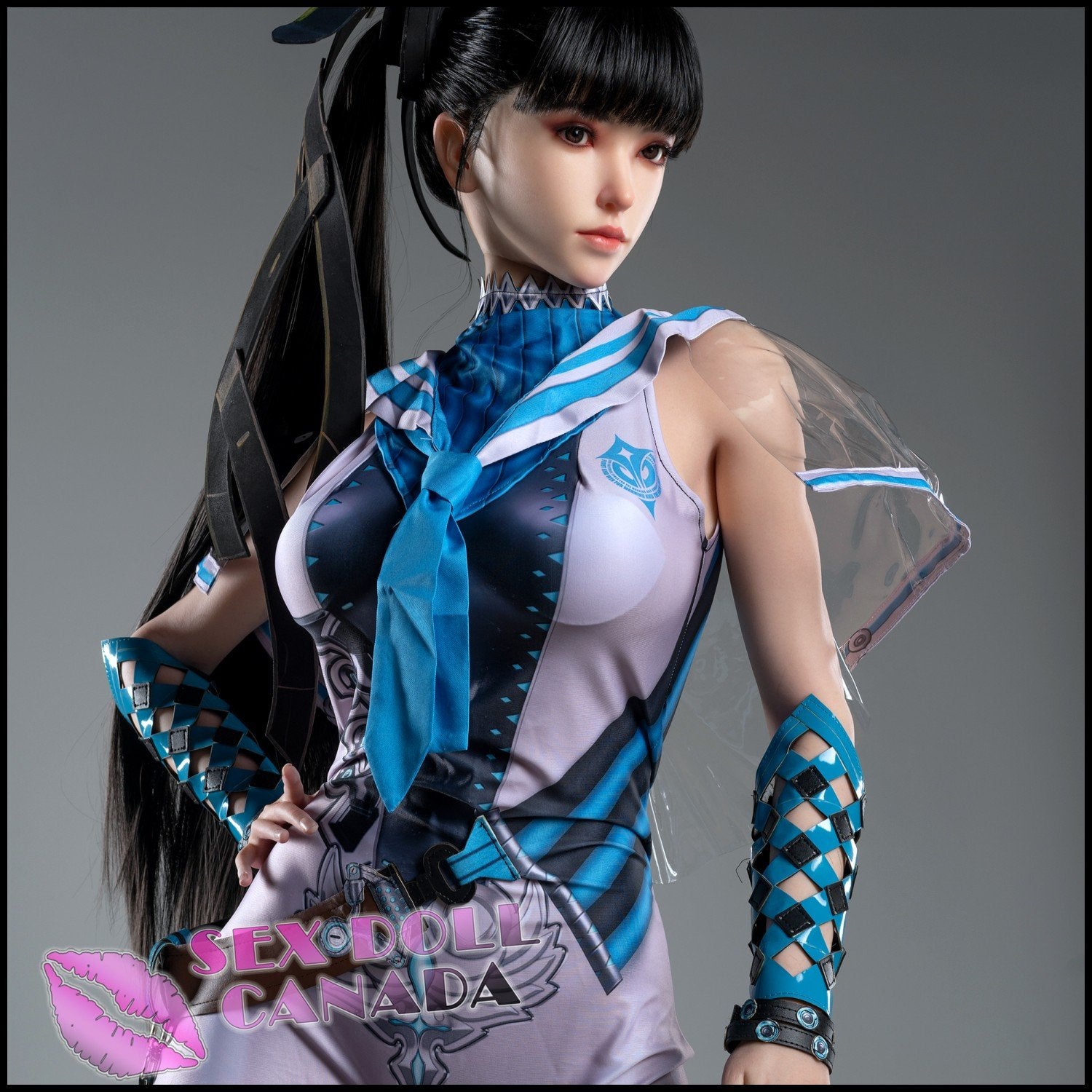 Game Lady Realistic Sex Doll Black Hair Huge Tits Boobs Tall Long Legs