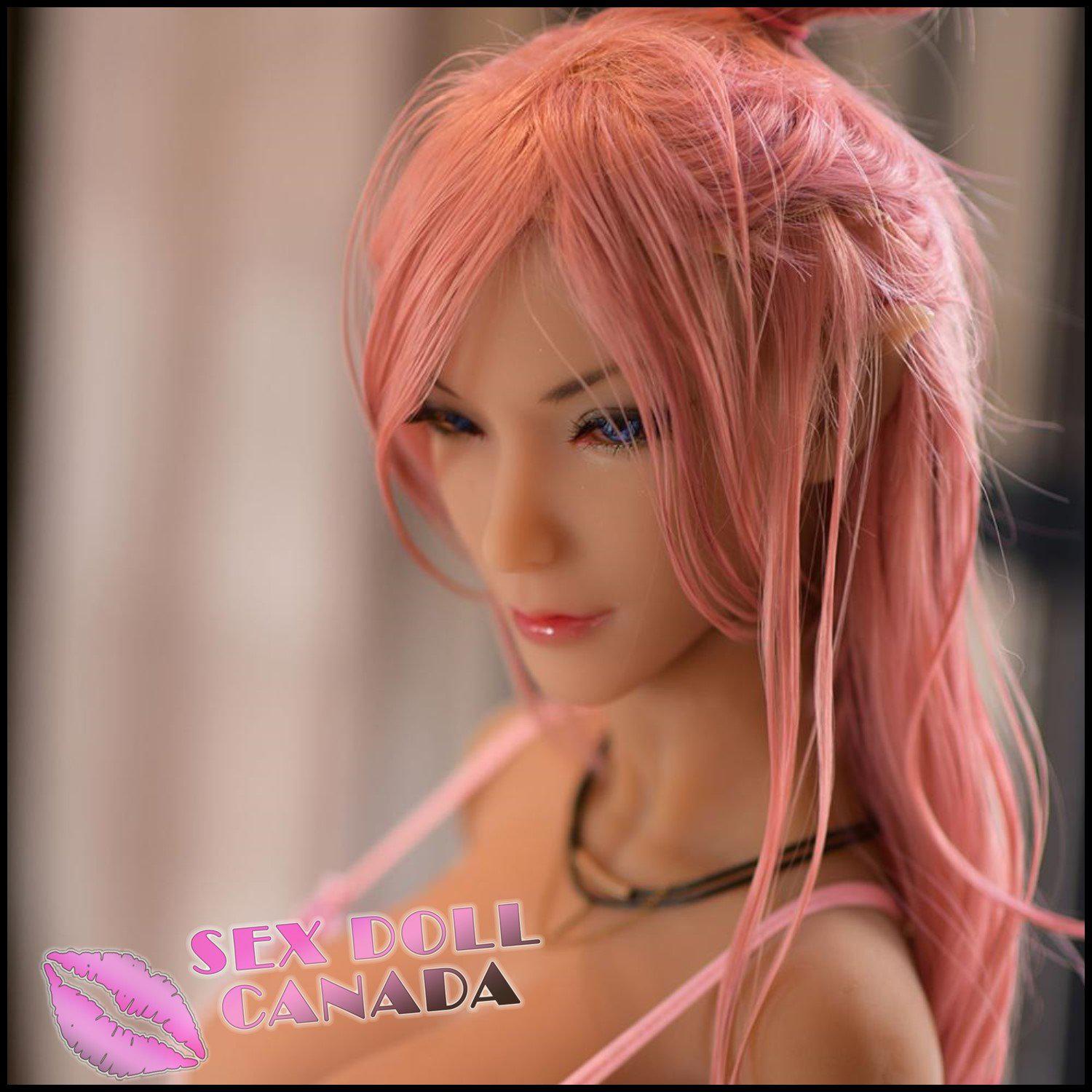 6YE Realistic Sex Doll Pink Purple Hair Mini Curvy Full Body