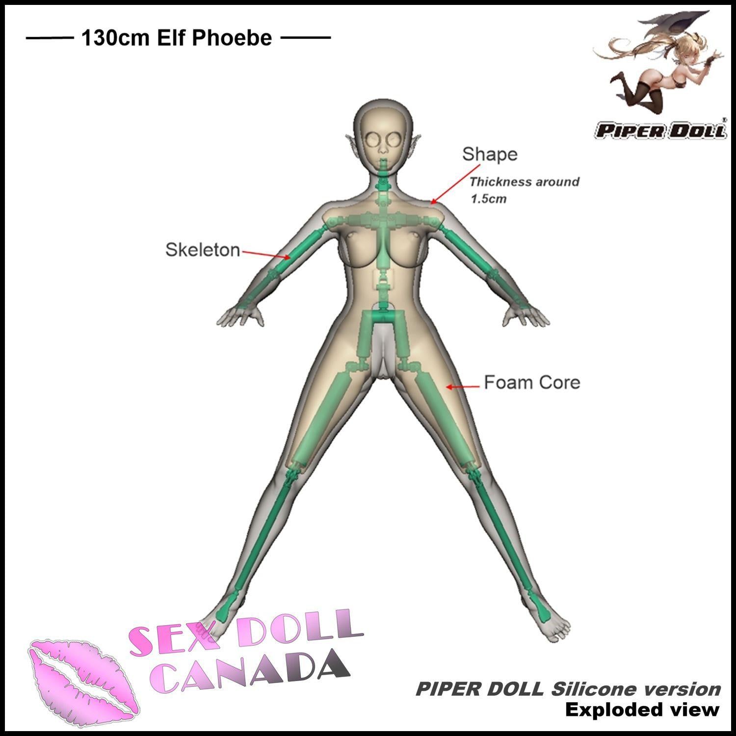 Piper Realistic Sex Doll Small Waist Mini Curvy Full Body