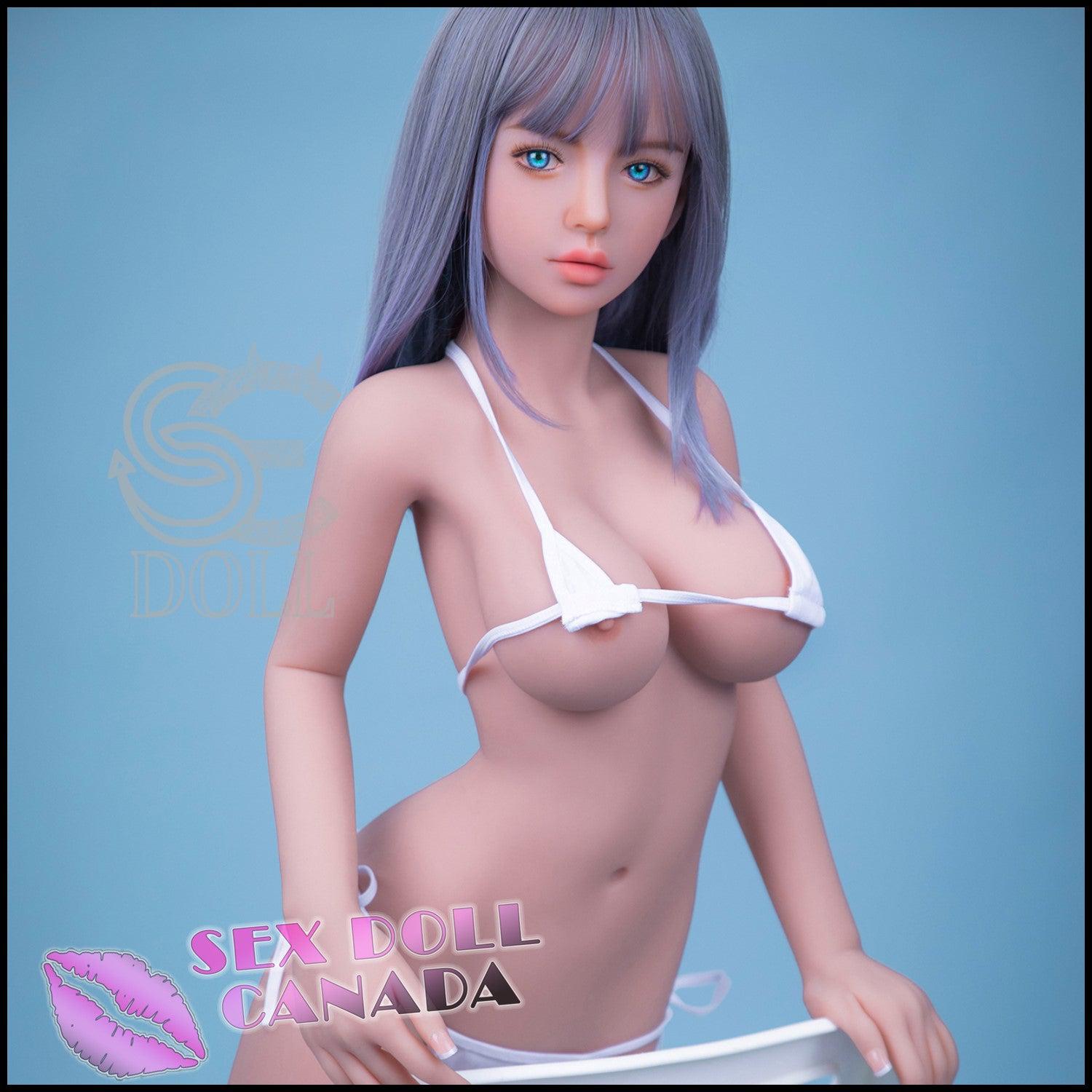 SE DOLL Realistic Sex Doll Skinny Slim Short Petite Blue Hair