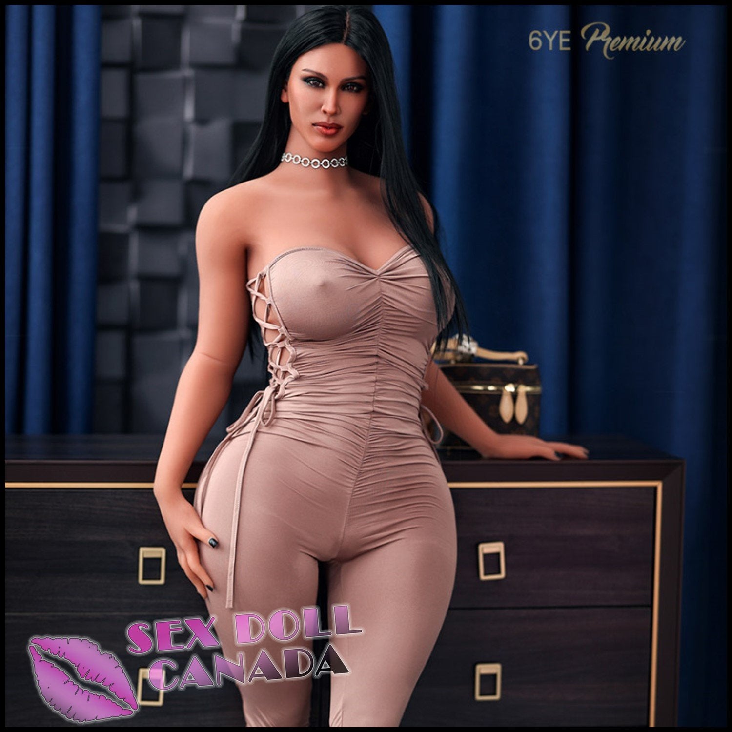 6YE Realistic Sex Doll Big Ass Butt Blue Hair Big Tits Breasts