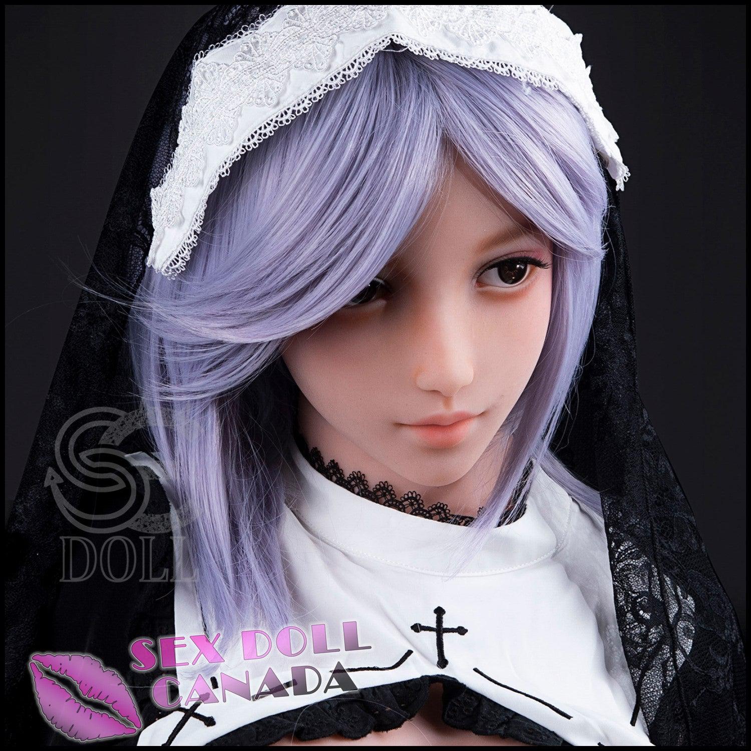 SE DOLL Realistic Sex Doll Pink Purple Hair Small Waist Skinny Slim