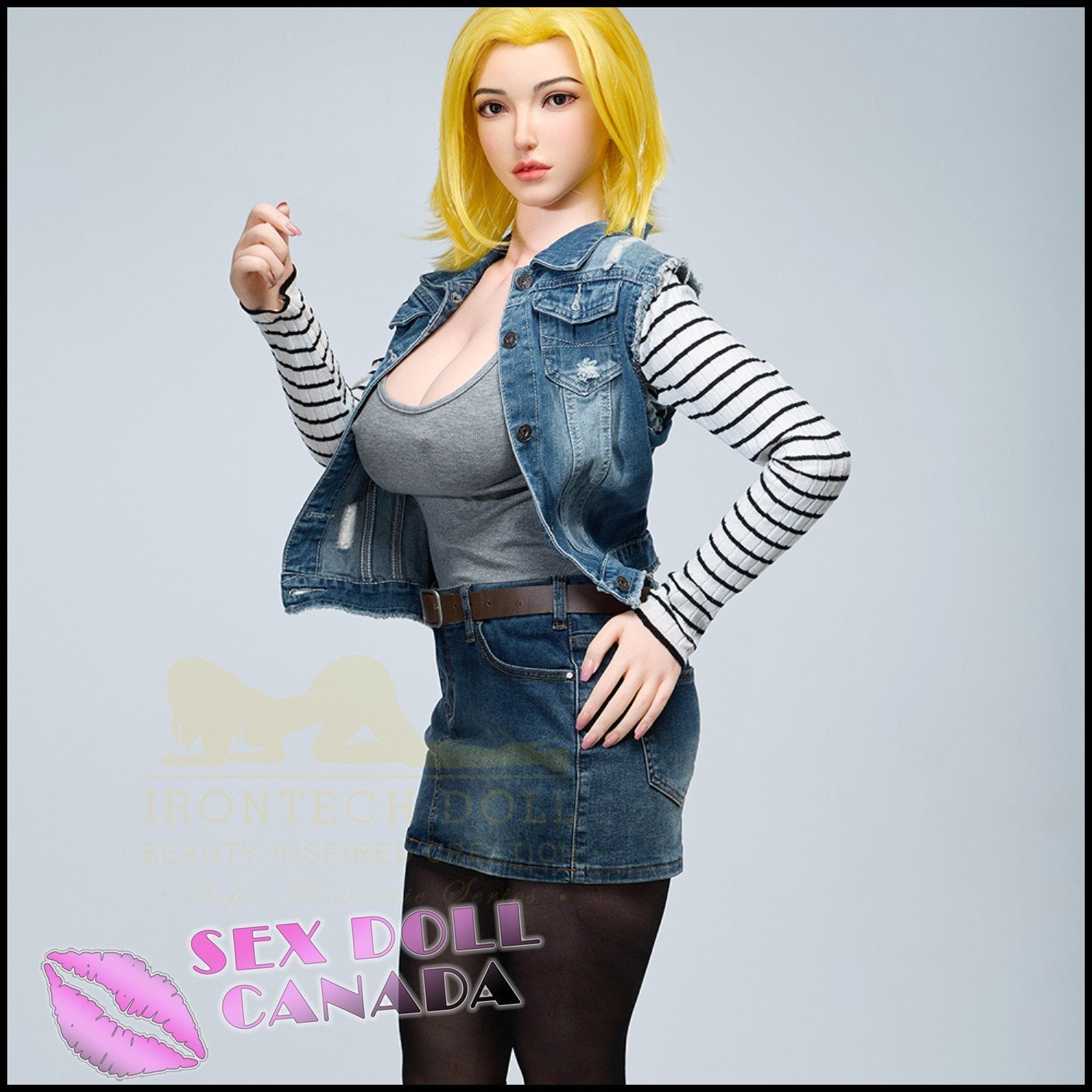 IRONTECH Realistic Sex Doll Blonde Hair Elf Fantasy Cosplay Curvy Full Body
