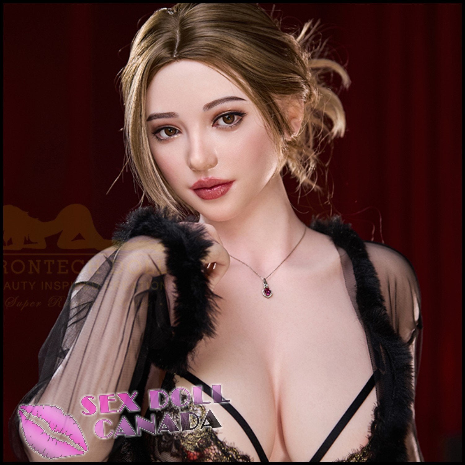 IRONTECH Realistic Sex Doll Brunette Hair Curvy Full Body Huge Tits Boobs