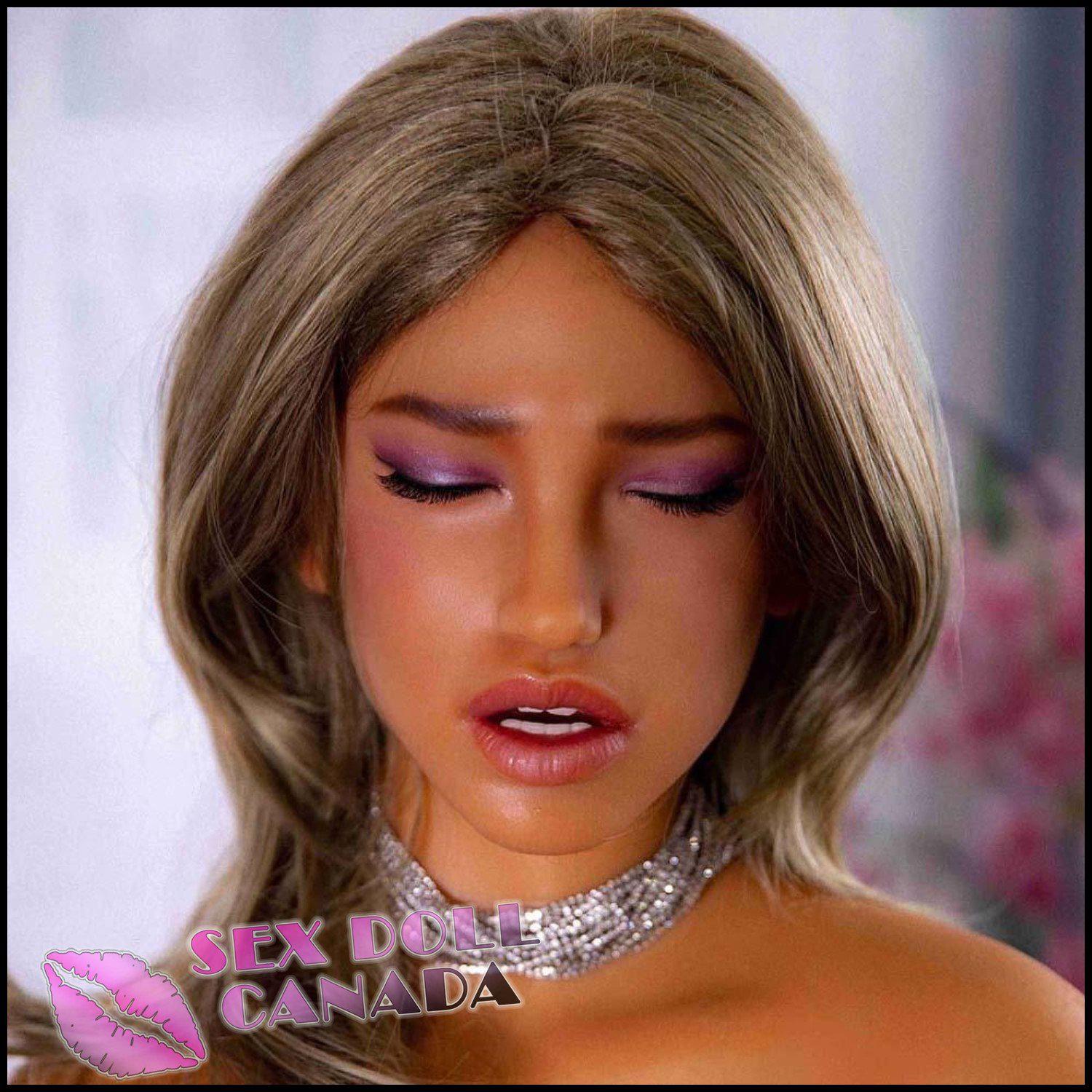 Sino-Doll Realistic Sex Doll Sleeping Closed Eyes Blonde Hair Fit Athletic