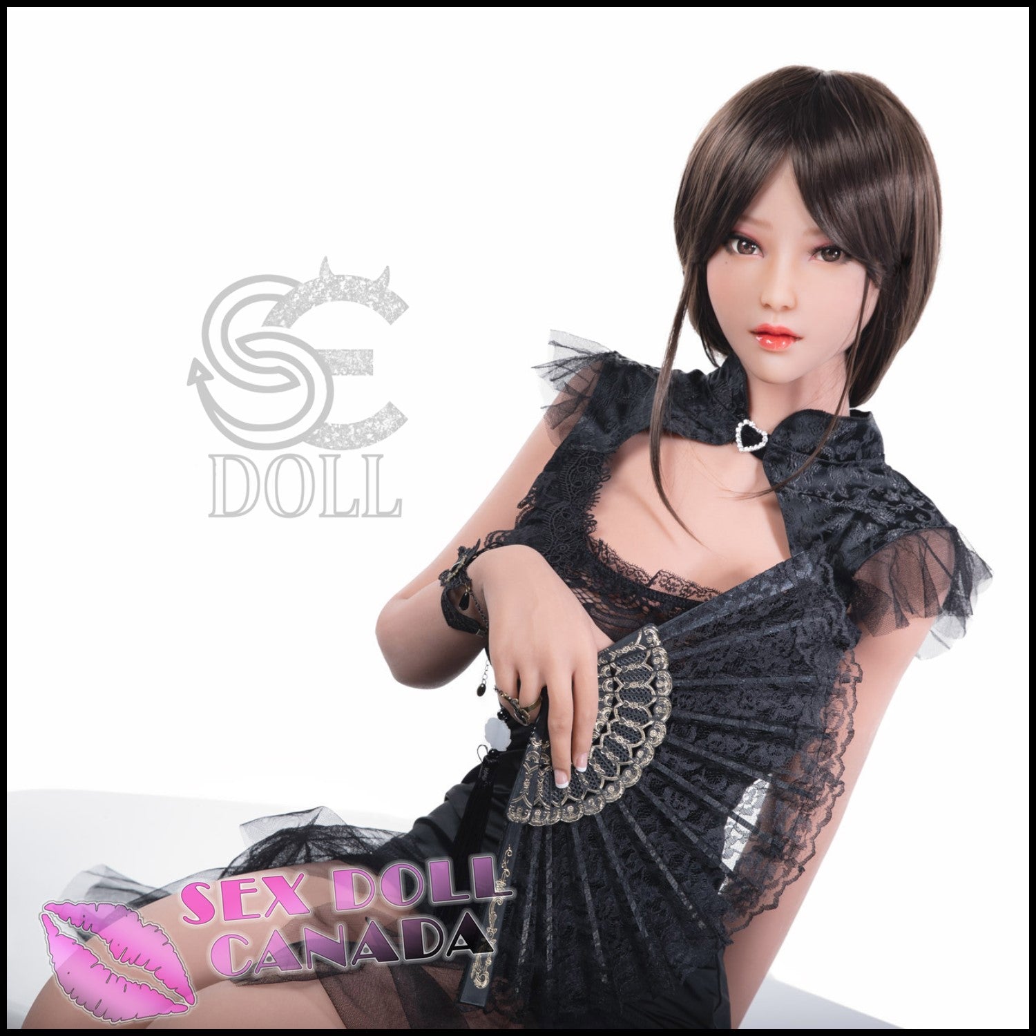 SE DOLL Realistic Sex Doll Brunette Hair Curvy Full Body Small Waist