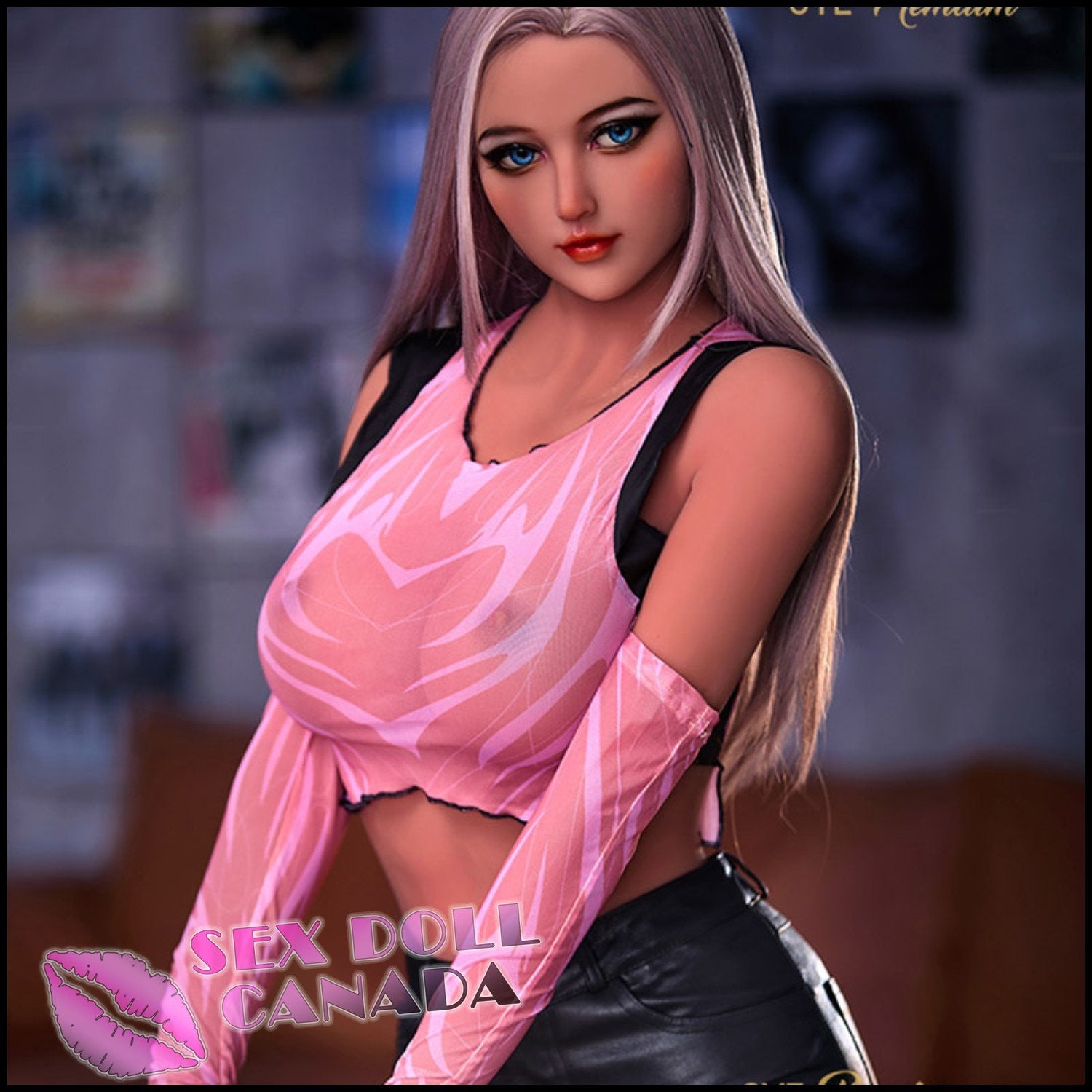 6YE Realistic Sex Doll Fit Athletic Big Thick Thighs Pink Purple Hair