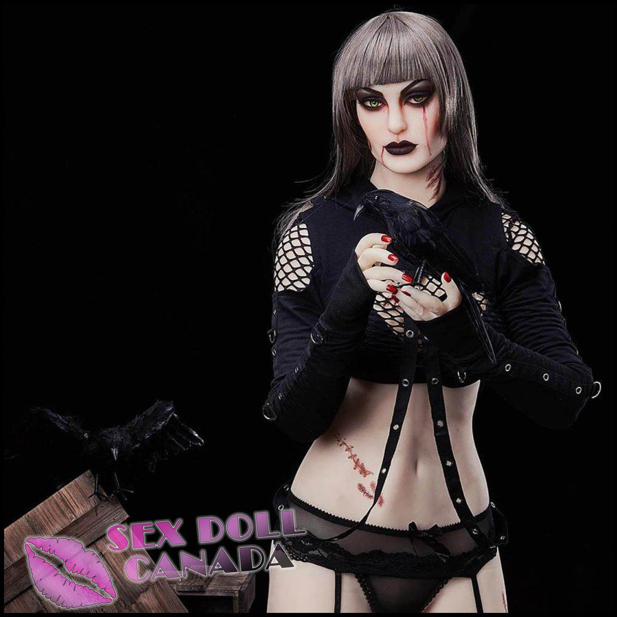 168 (5'6") C-Cup Mia Pale Gothic Queen Plus - IRONTECH Dolls