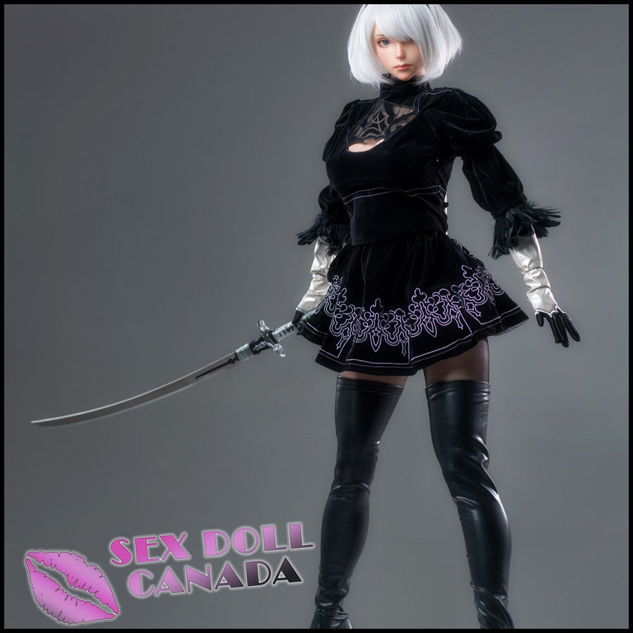 Game Lady Realistic Sex Doll Huge Tits Boobs Elf Fantasy Cosplay Gray Silver White Hair