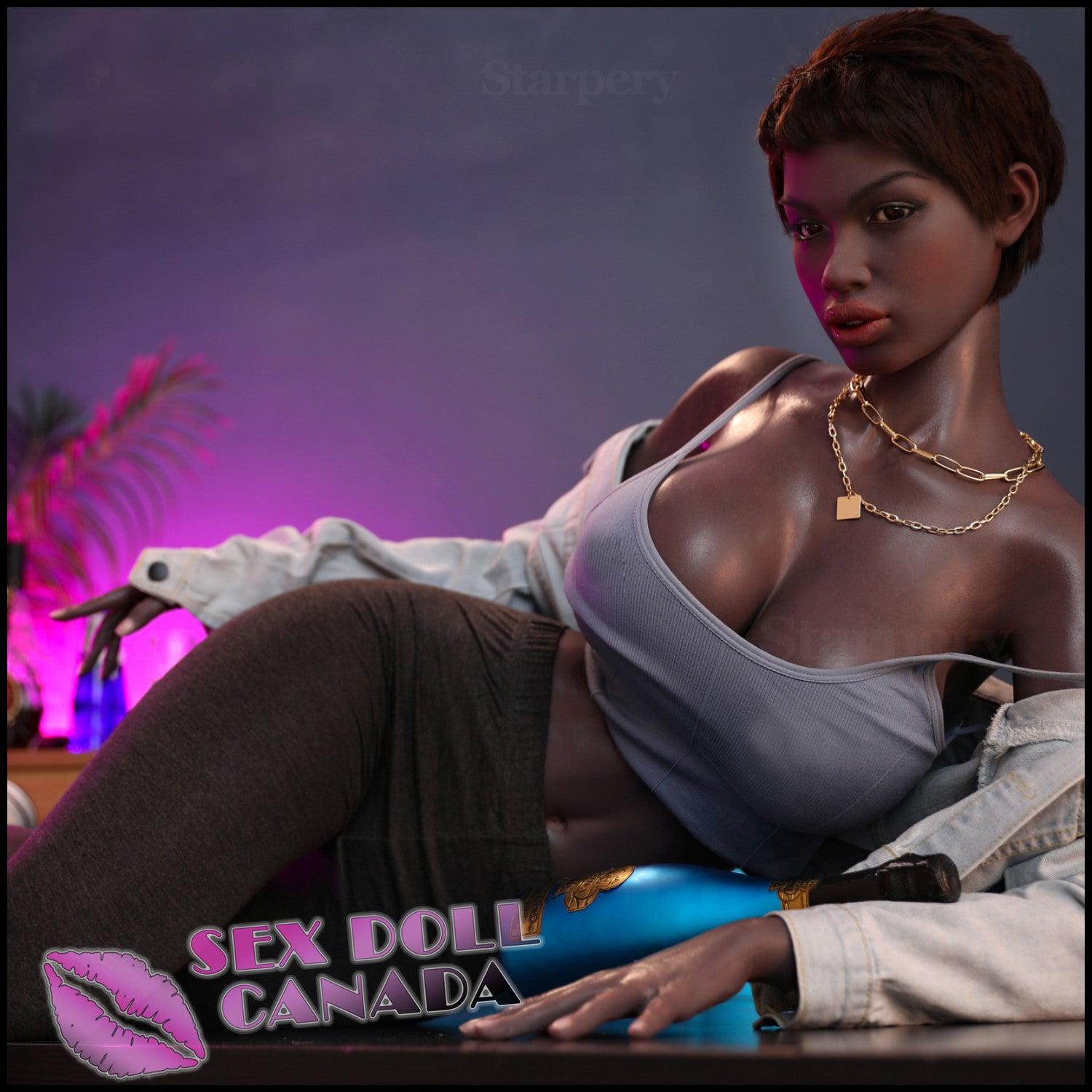 Starpery Realistic Sex Doll Small Waist Black Hair Black Ebony African
