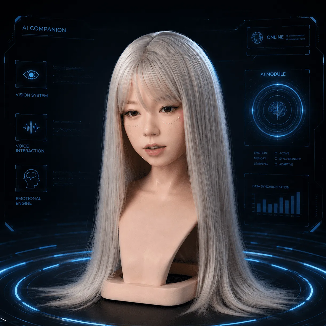 IronAI AI-powered silicone companion head by Irontech Doll