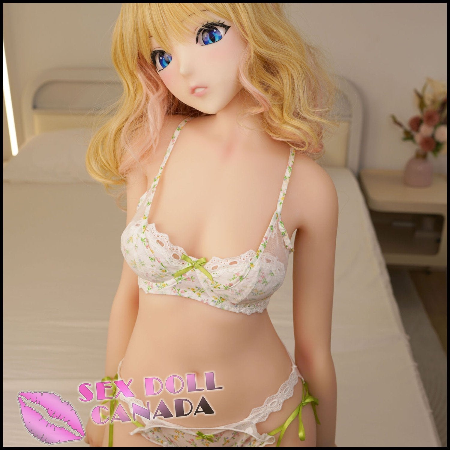 IROKEBIJIN Realistic Sex Doll Blonde Hair Short Petite Small Tits Boobs