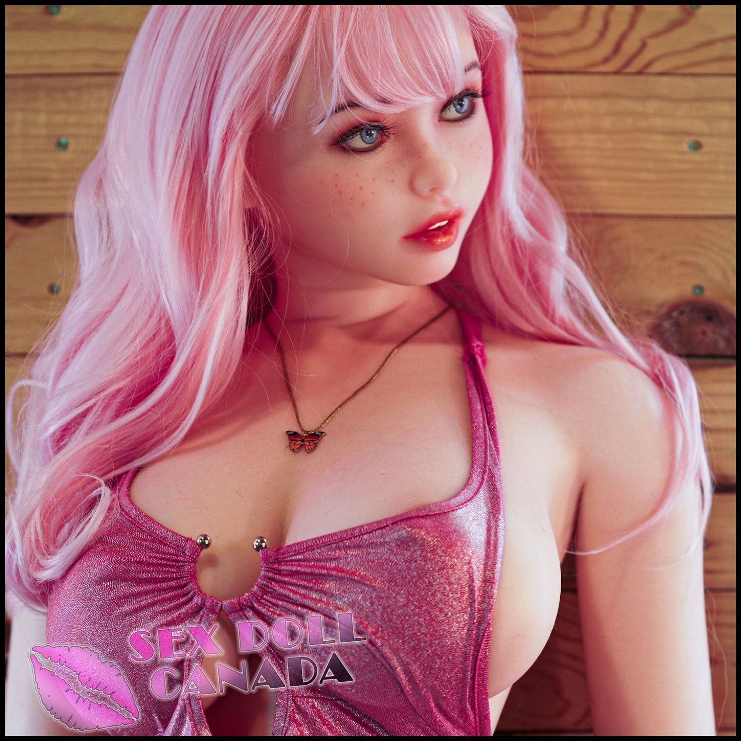 Piper Realistic Sex Doll Short Petite Big Ass Butt Pink Purple Hair