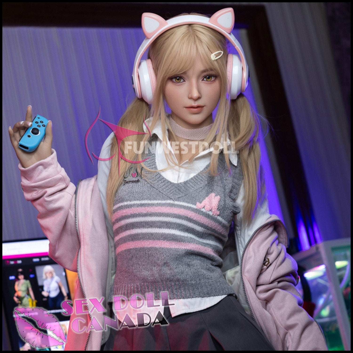 FunWestDoll Realistic Sex Doll Big Ass Butt Small Waist Blonde Hair