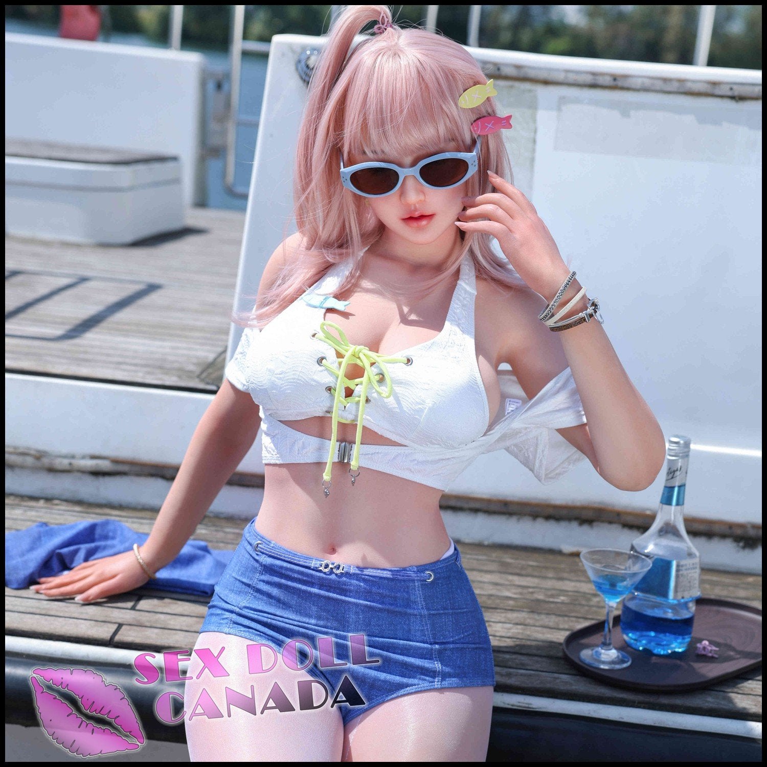 XYcolo Realistic Sex Doll Pink Purple Hair Curvy Full Body Fit Athletic
