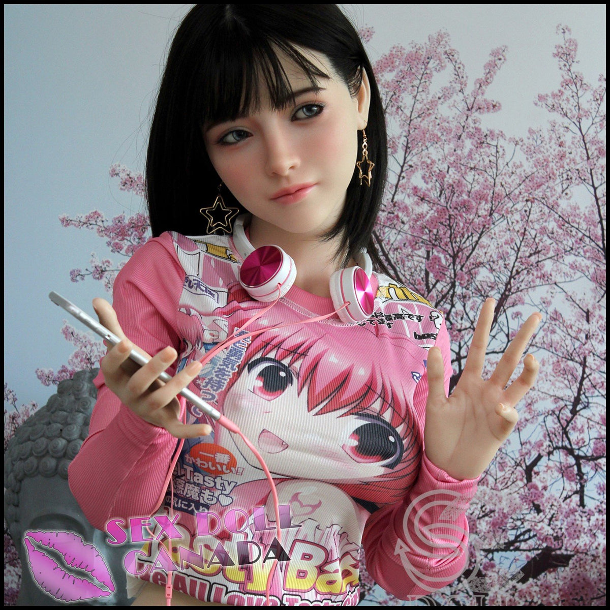 161 (5'3") E-Cup Annika Black Hair (Head #068SO) Full Silicone - SE Doll