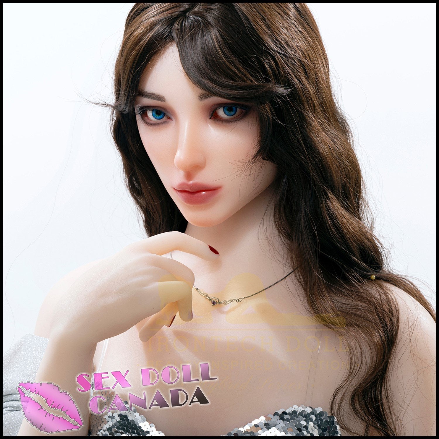 IRONTECH Realistic Sex Doll Curvy Full Body Brunette Hair Western American