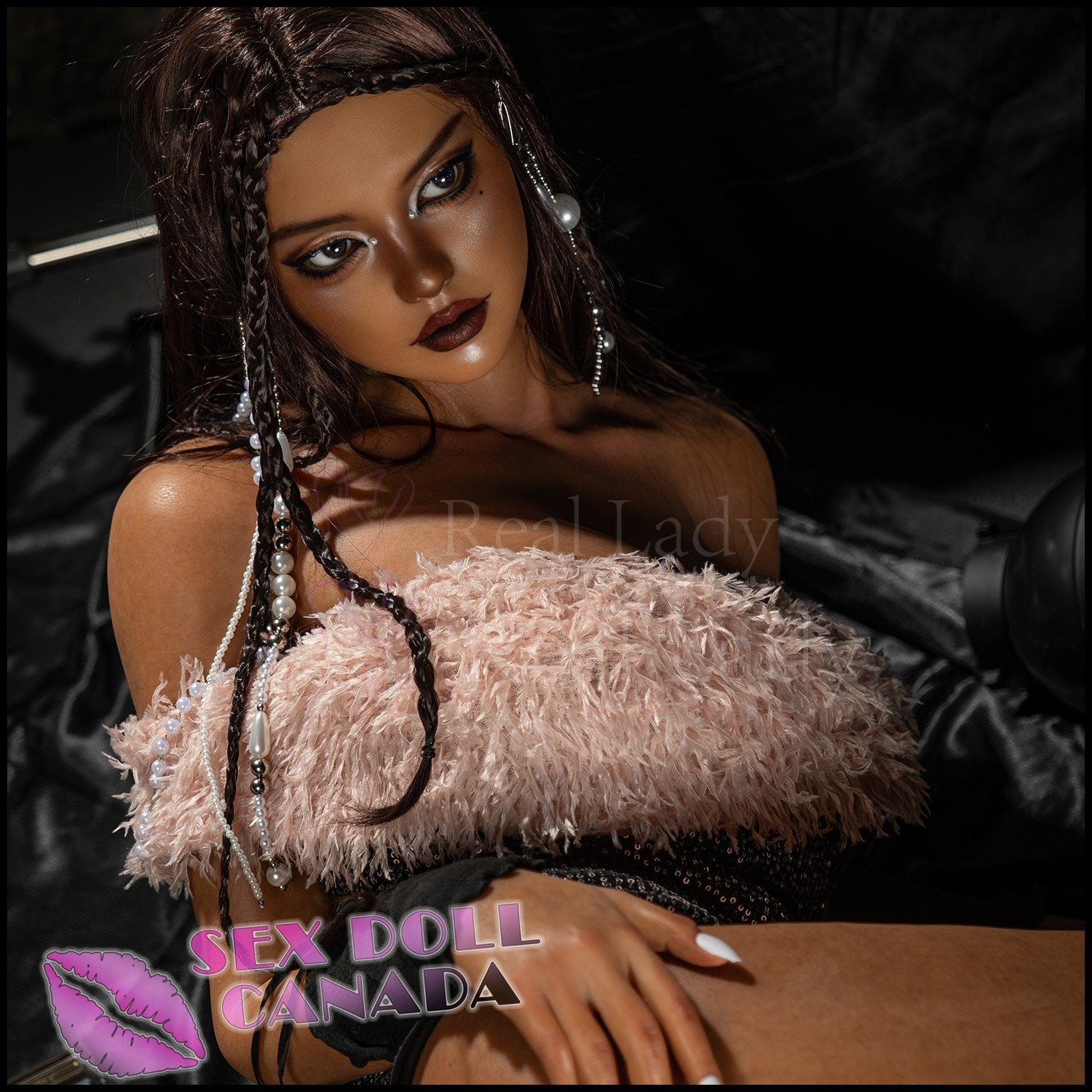 Real Lady Realistic Sex Doll Brunette Hair Huge Tits Boobs Indian Arab Brown