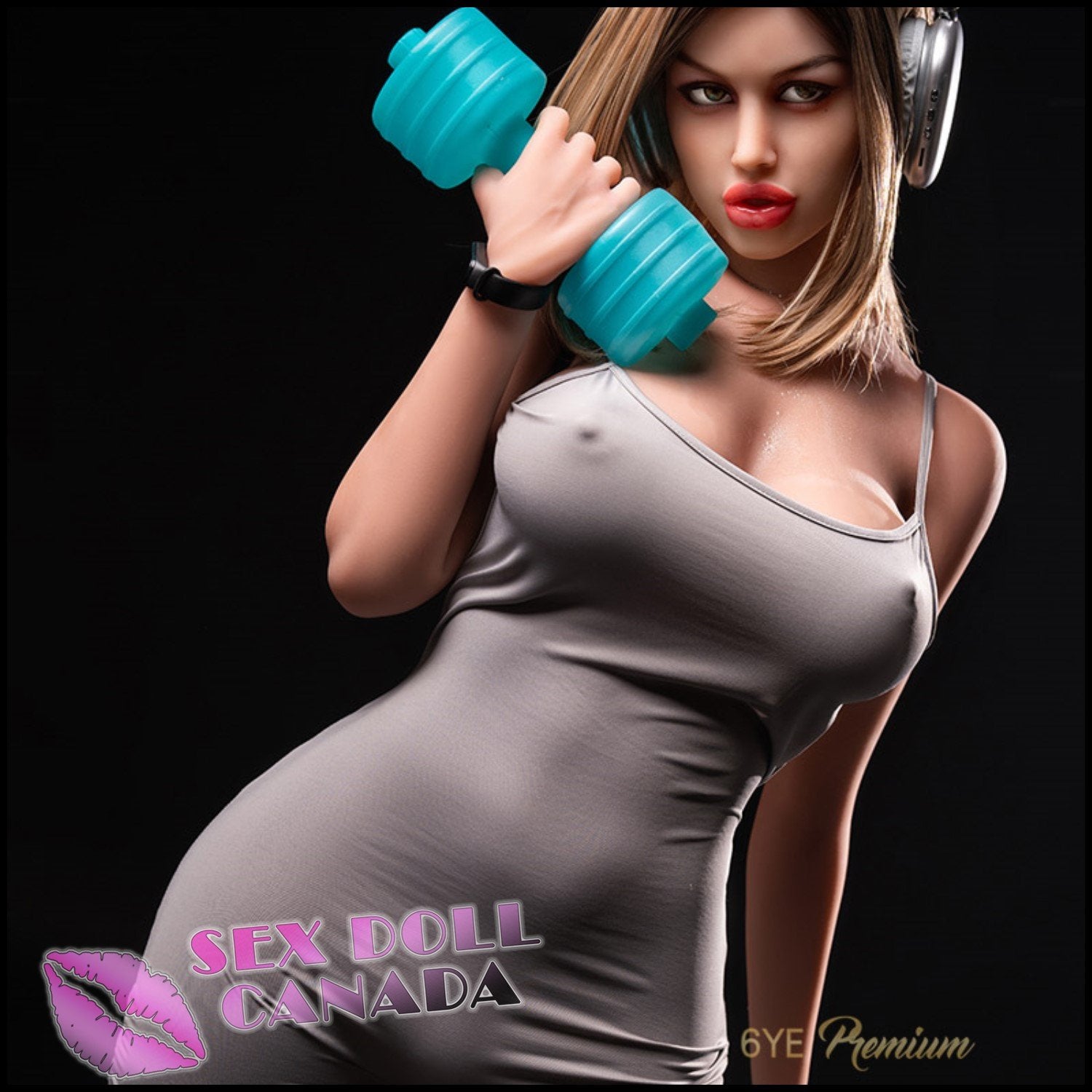 6YE Realistic Sex Doll Blonde Hair Big Tits Breasts BBW Chubby Fat