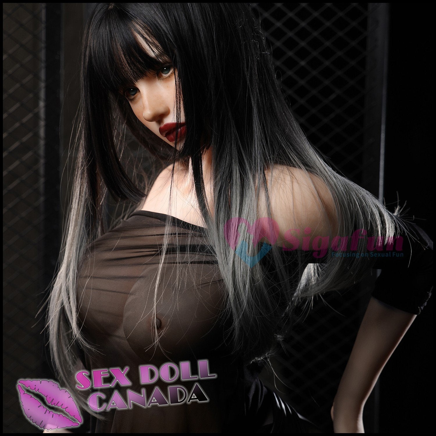 Sigafun Realistic Sex Doll Gray Silver White Hair (Sticker) New Big Ass Butt