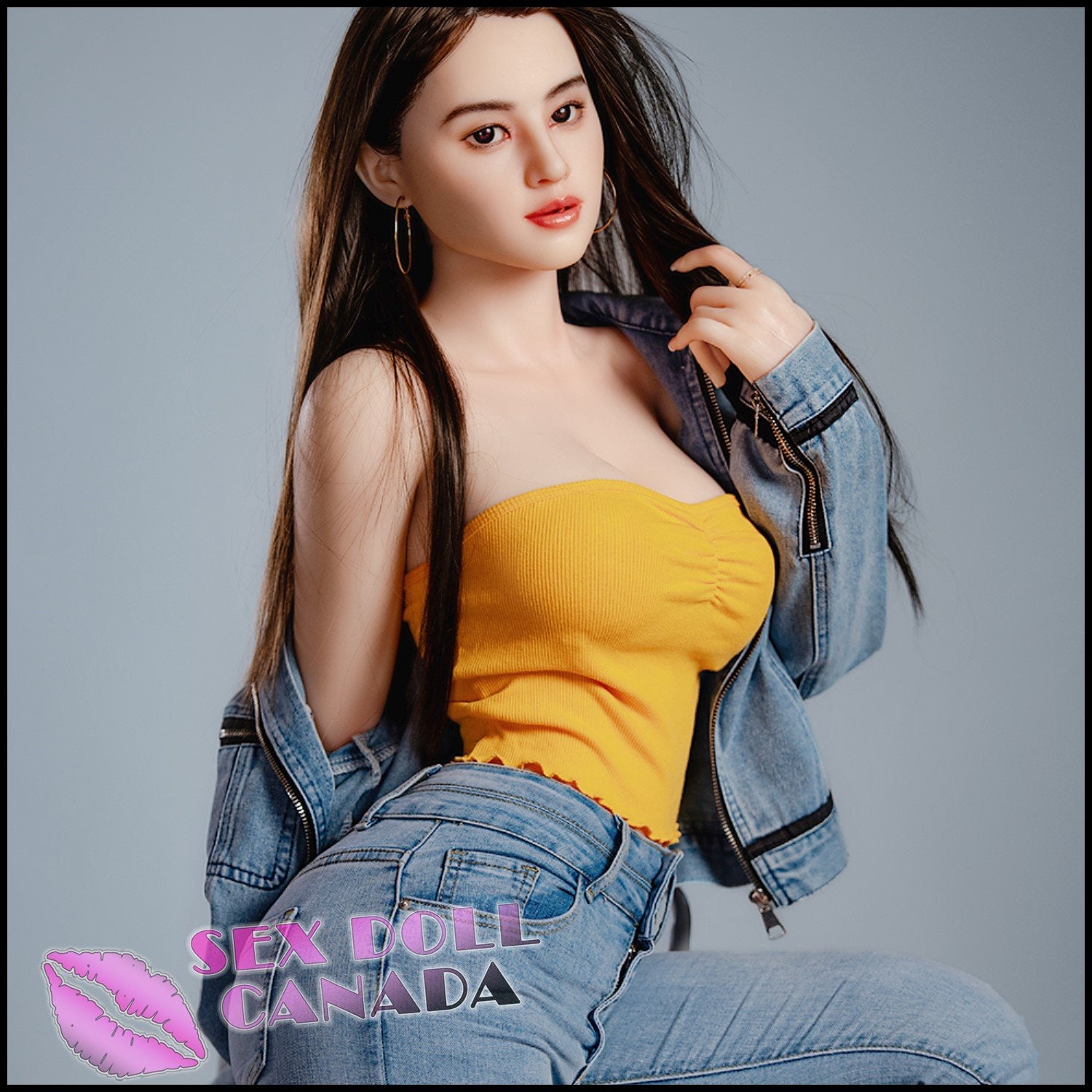 HR Doll Realistic Sex Doll Brunette Hair Curvy Full Body Asian Japanese Chinese