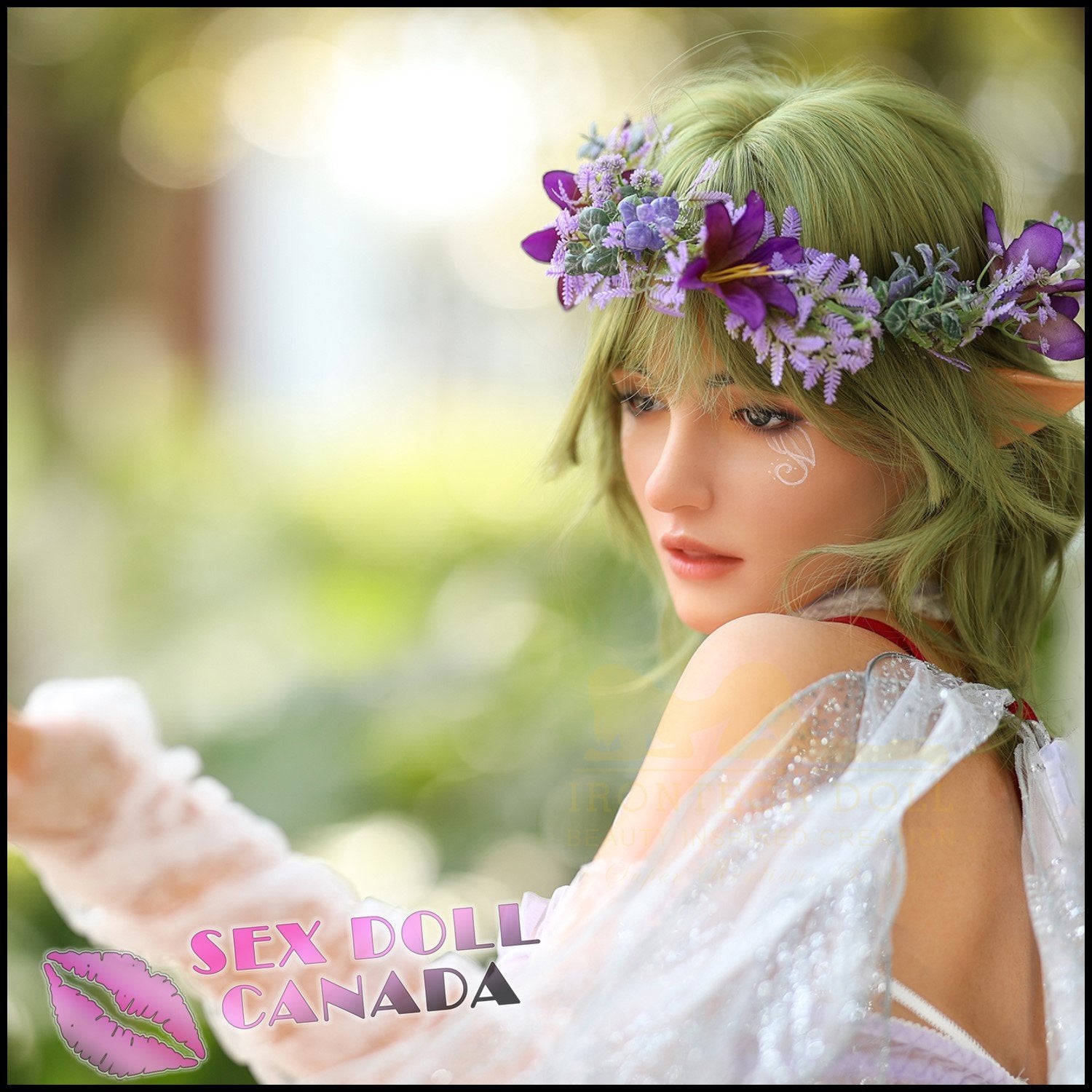 IRONTECH Realistic Sex Doll Green Hair Huge Tits Boobs Elf Fantasy Cosplay