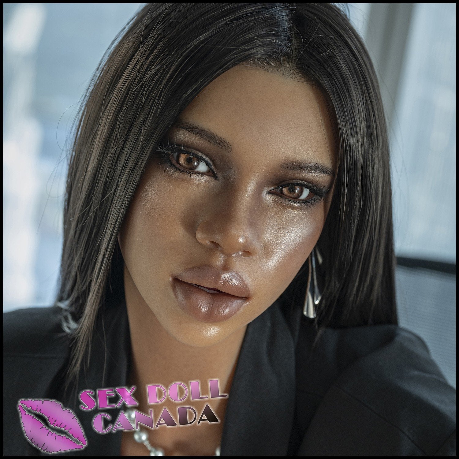 IRONTECH Realistic Sex Doll Tall Long Legs Black Hair Black Ebony African