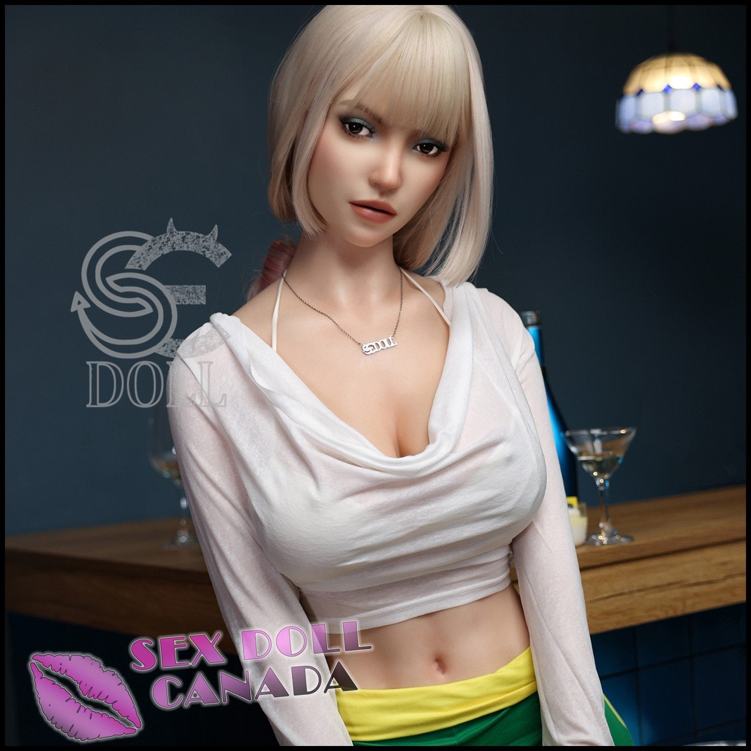 SE DOLL Realistic Sex Doll Small Waist Blonde Hair Curvy Full Body