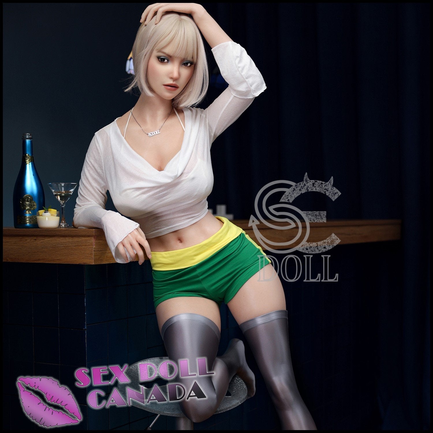 SE DOLL Realistic Sex Doll Blonde Hair Curvy Full Body Big Tits Breasts